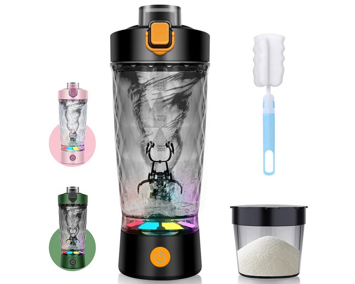 Vashoy Elektrischer Shaker Protein Shaker Elektrisch mit Pulverfach,650ml-Sportbecher, 3 W, BPA-frei, Drehzahl 7500rpm, für Potein Pulver und Milchshake