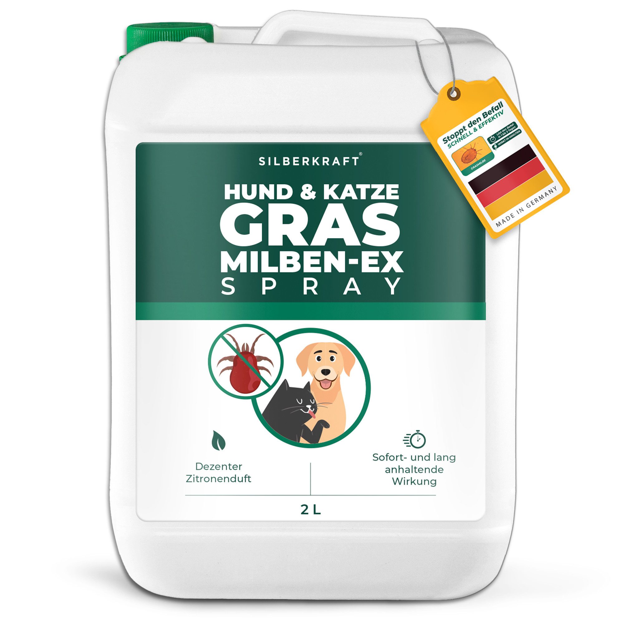 Silberkraft Insektenschutz-Spray Silberkraft Grasmilben-Ex Spray für Hunde & Katzen, effektiver Schutz lindert Juckreiz, für Fell, Liegeplätze & Umgebung, Made in Germany, 1-tlg., gegen Ungeziefer, lindert Juckreiz, für Fell, Liegeplätze & Umgebung