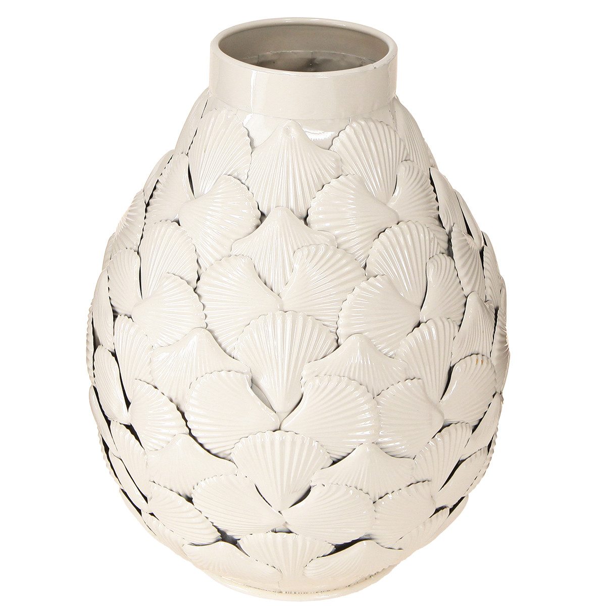 Dekofigur Maritime Deko-Metallvase Muschel-Design Ø24cm H31,5cm