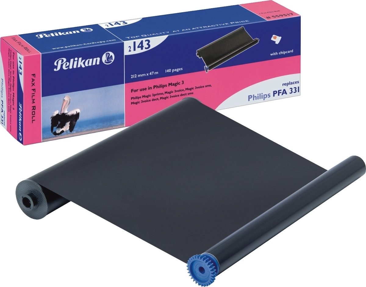 Fax Thermotransfer-Rolle Thermotransferrolle für Philips PFA331 mit Chip schwarz.