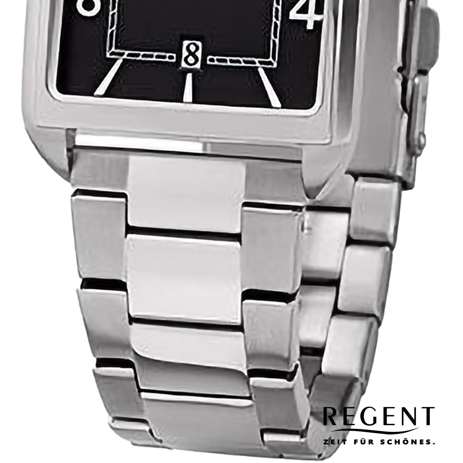 Regent Quarzuhr Regent Herren Armbanduhr Analog, (Analoguhr), Herren Armbanduhr rund, extra groß (ca. 28,5x41,5mm), Metallarmband