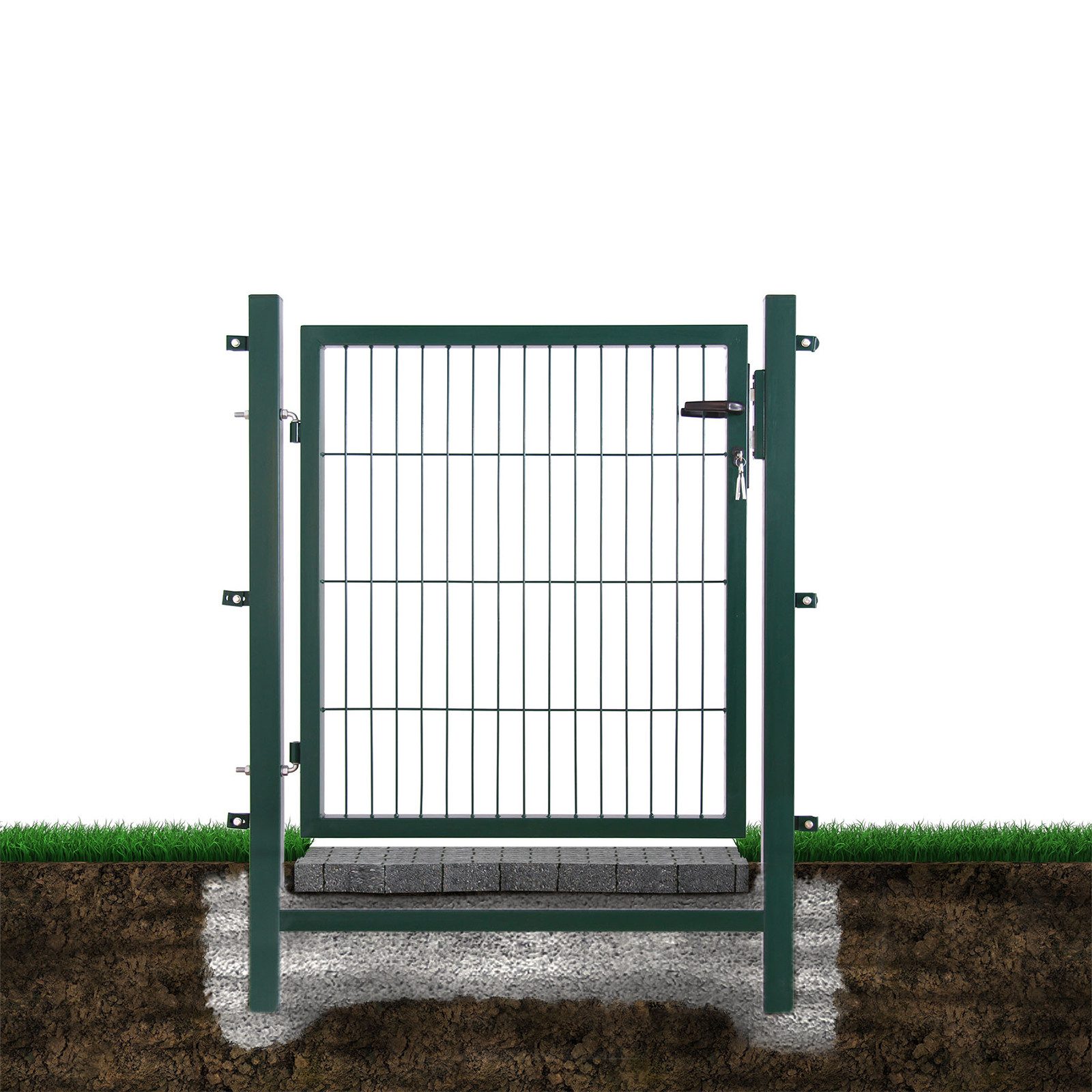 Arvotec Gartentor mit Rahmen für einfache Montage BxH 100x80/100/120cm (Einzeltor/1-flg), UV-beständig, abschließbar, witterungsbeständig