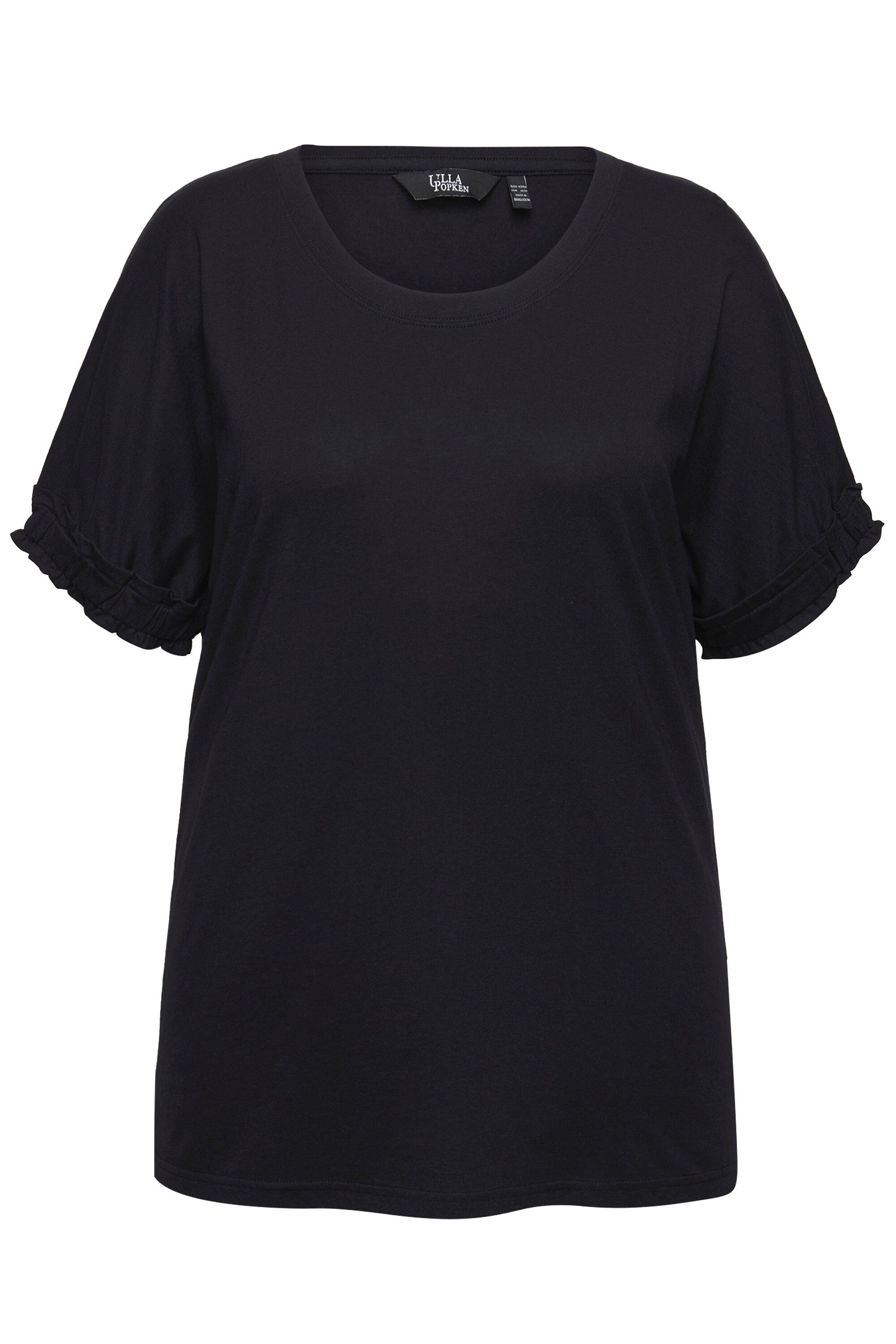 Ulla Popken T-Shirt T-Shirt Rüschen-Halbarm Modalmischung günstig online kaufen