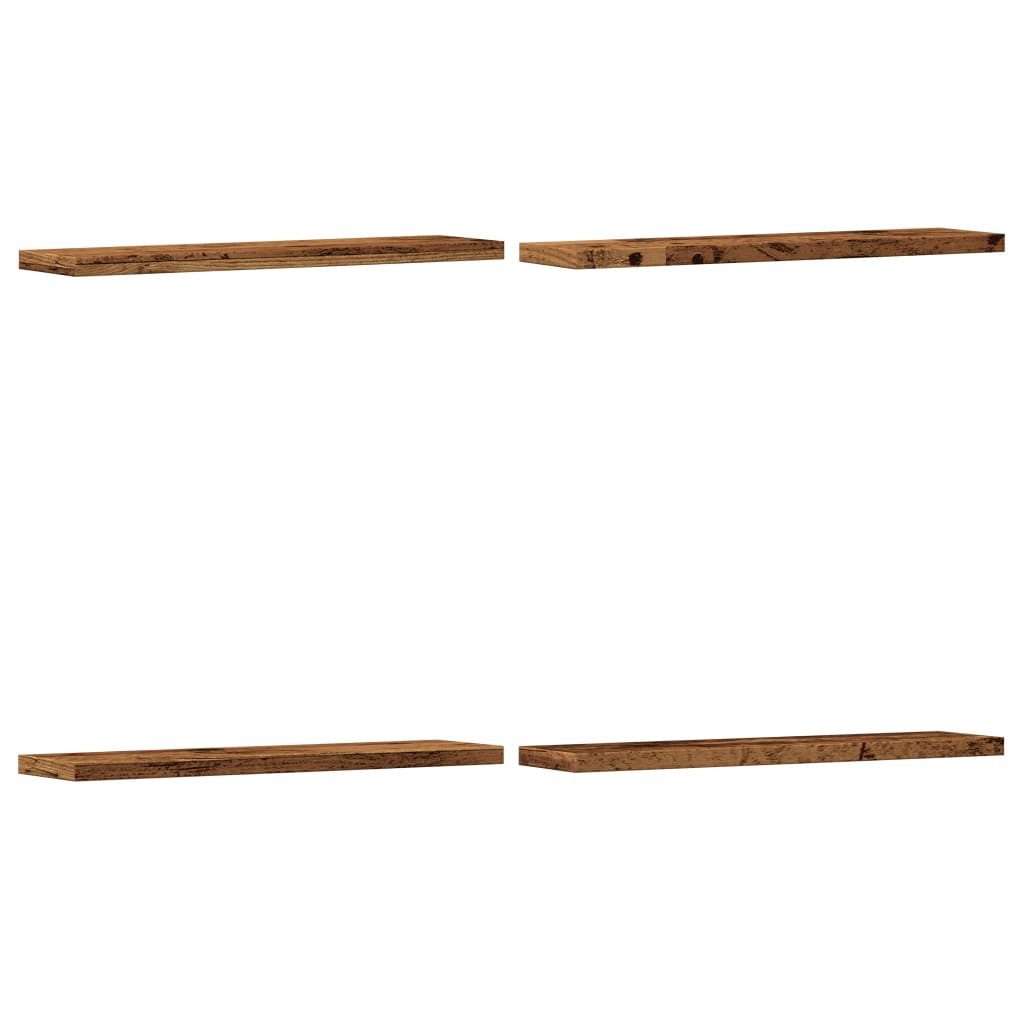 vidaXL Bücherregal Wandregale 4 Stk. Altholz-Optik günstig online kaufen