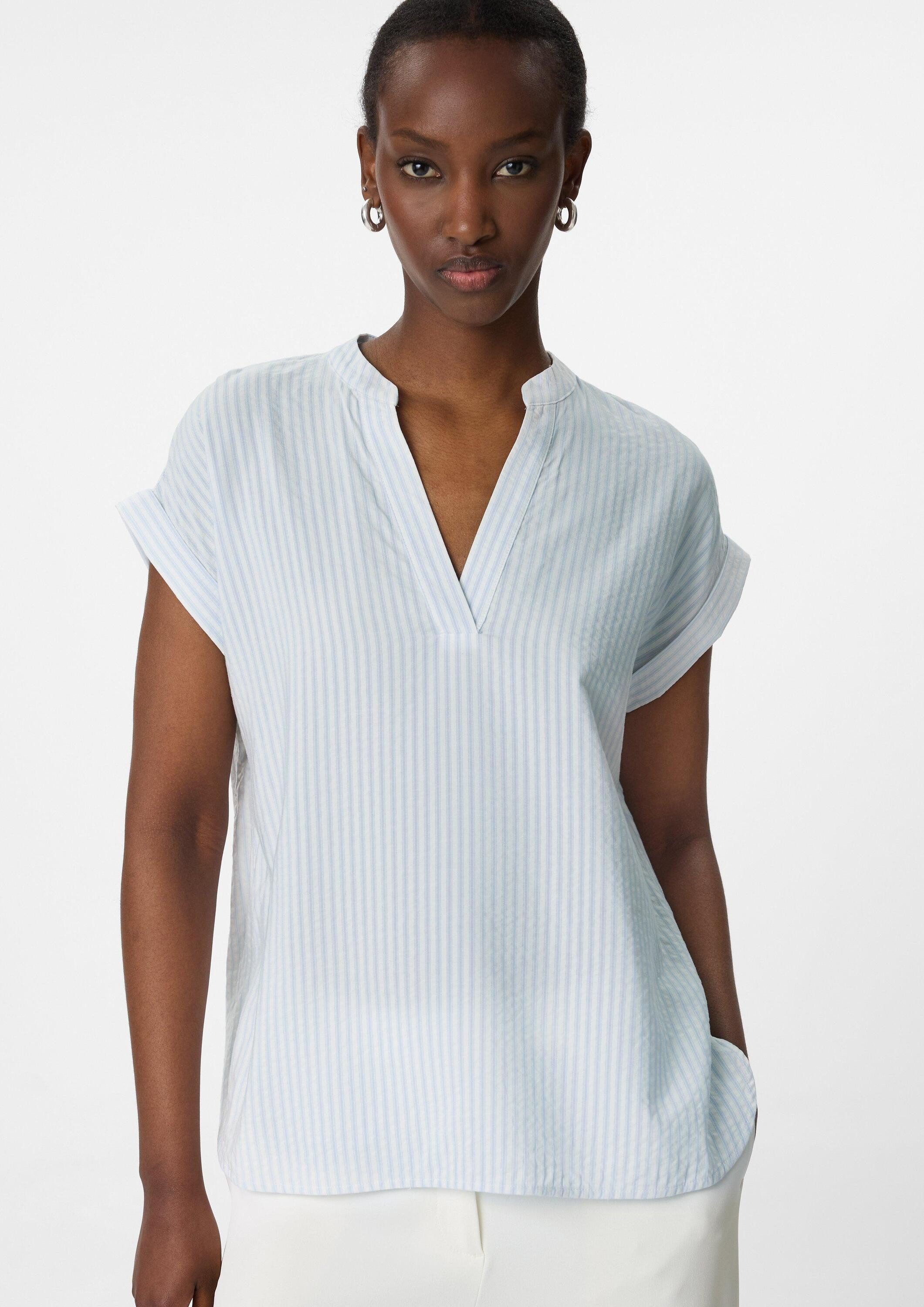 comma Kurzarmbluse Bluse Gestreifte Tunikabluse mit kurzen Ärmeln günstig online kaufen