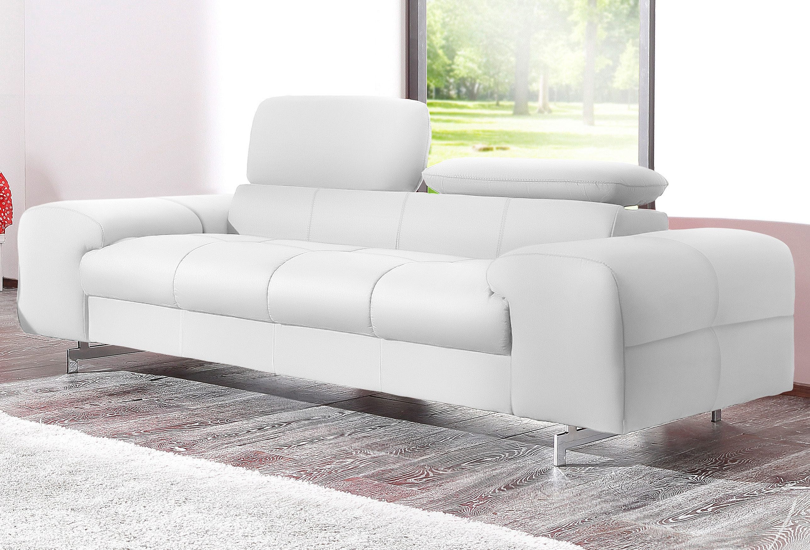COTTA 2-Sitzer Chef, Big-Sofa mit Kopfteilverstellung, edle Metallkufen