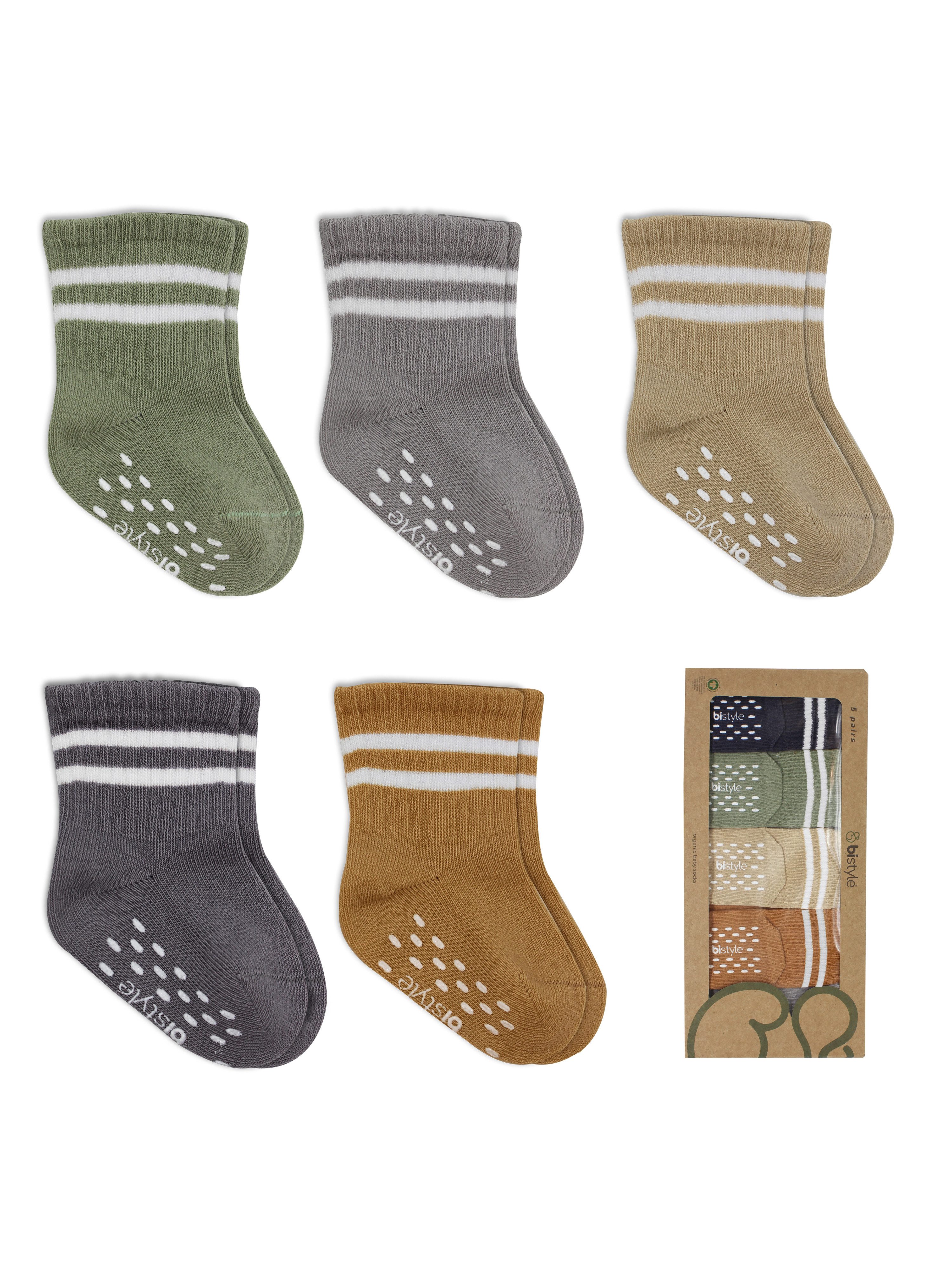 bistyle Basicsocken (5er Pack) ABS für Babys Jungen Mädchen Babysocken (Set, 5-Paar, 5er-Pack) Anti-Rutsch Bio-Baumwolle GOTS ohne drückende Naht 6 Monate - 3 J – Bild 4 von 4