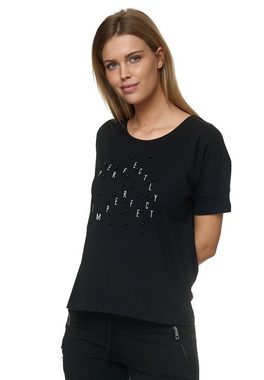 Decay T-Shirt mit Print und Perlen-Besatz