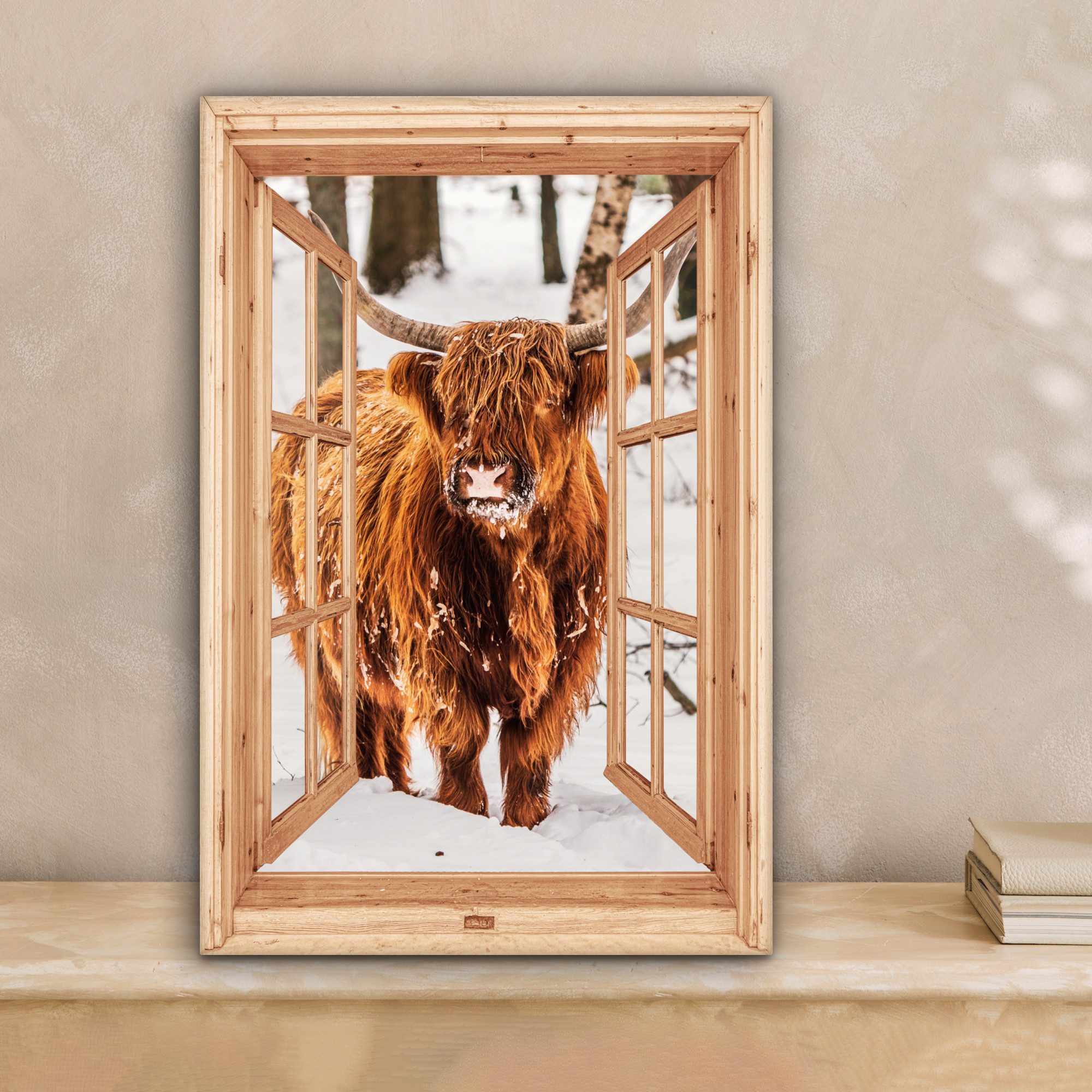 OneMillionCanvasses® Leinwandbild Schottische Highlander - Winter günstig online kaufen