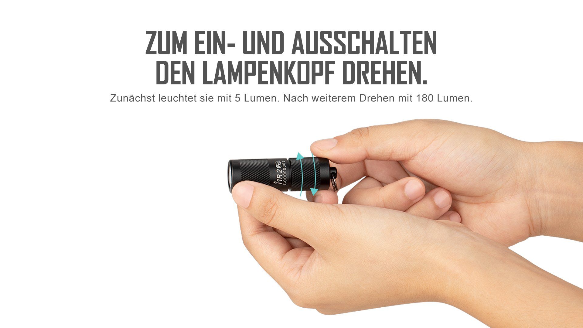 Pro schwarz Taschenlampe LED Taschenlampe Mini Schlüsselbund I1R2 OLIGHT