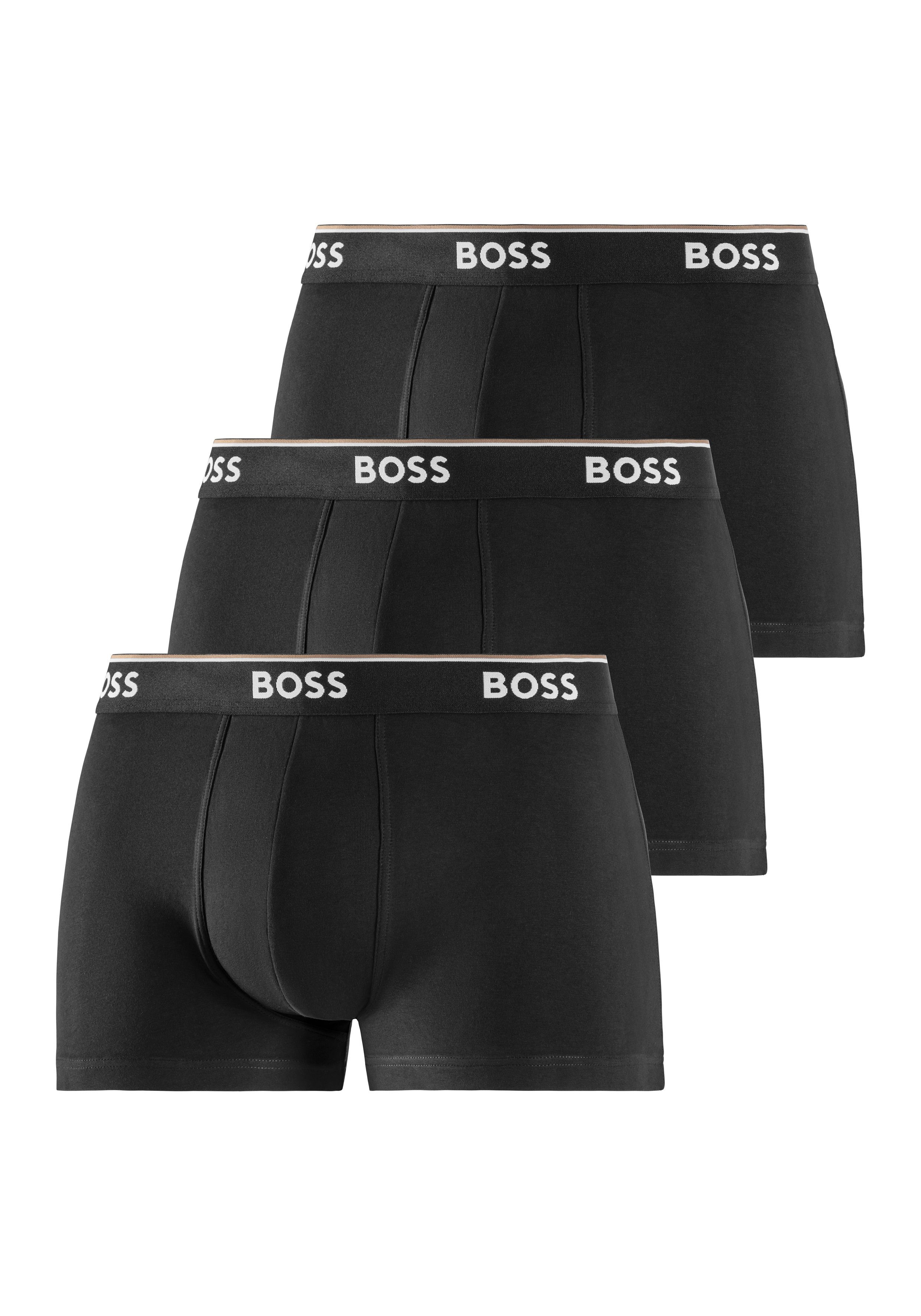 3er-Pack) Webbund black mit (Packung, BOSS Boxer Logo