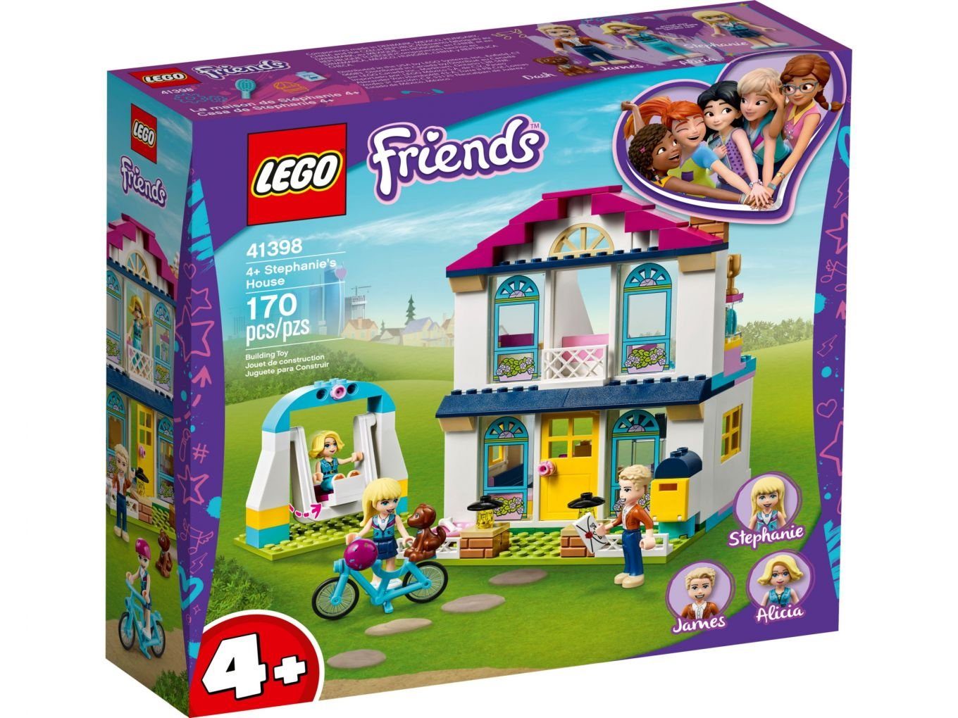 LEGO® Konstruktionsspielsteine LEGO Friends 4+ Stephanies Familienhaus, (Set, 170 St)
