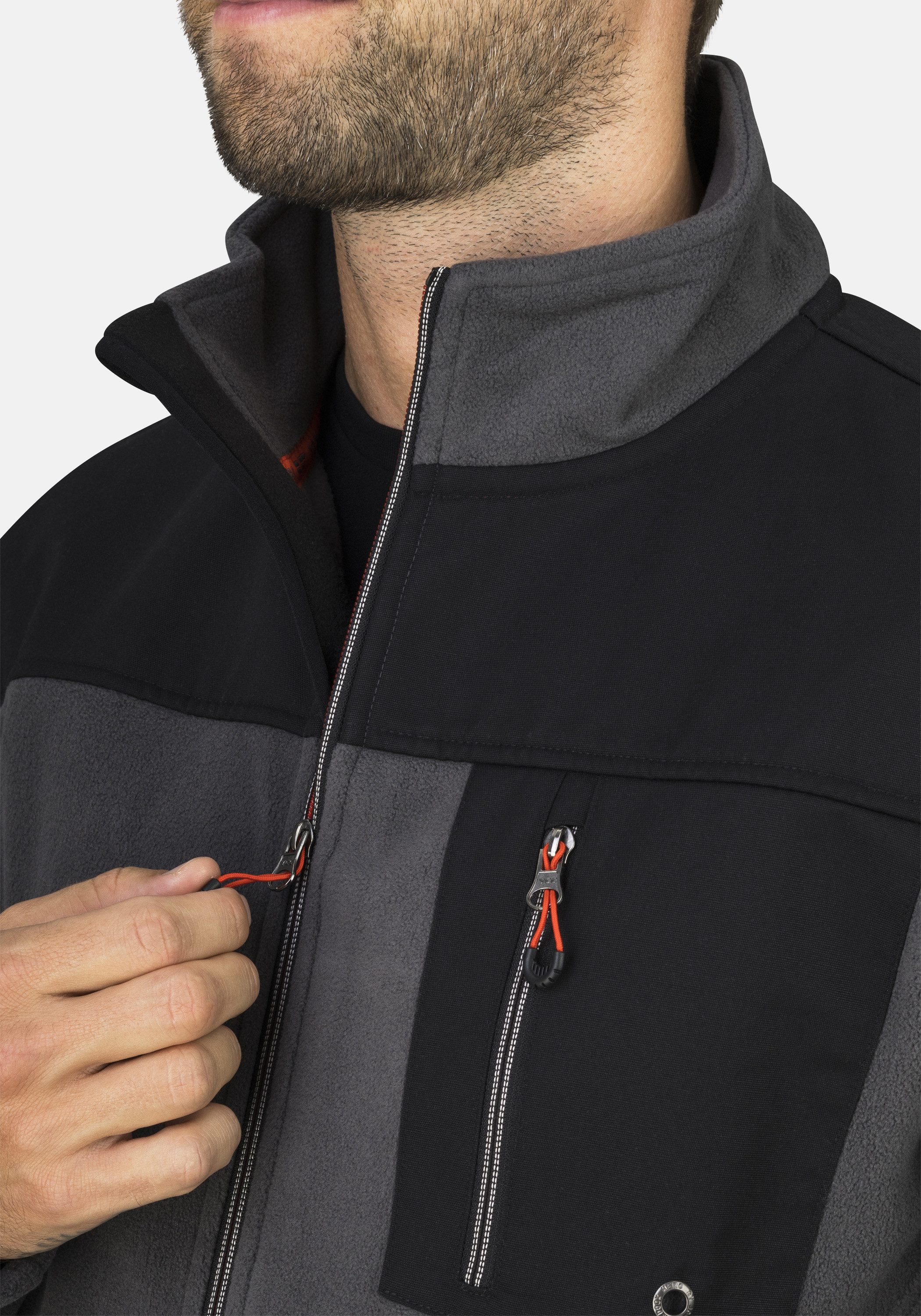 HERO by John Medoox Fleecejacke JOEL Fleecejacke Sherpa fleece Straight Fit Casual Sherpa für Herren