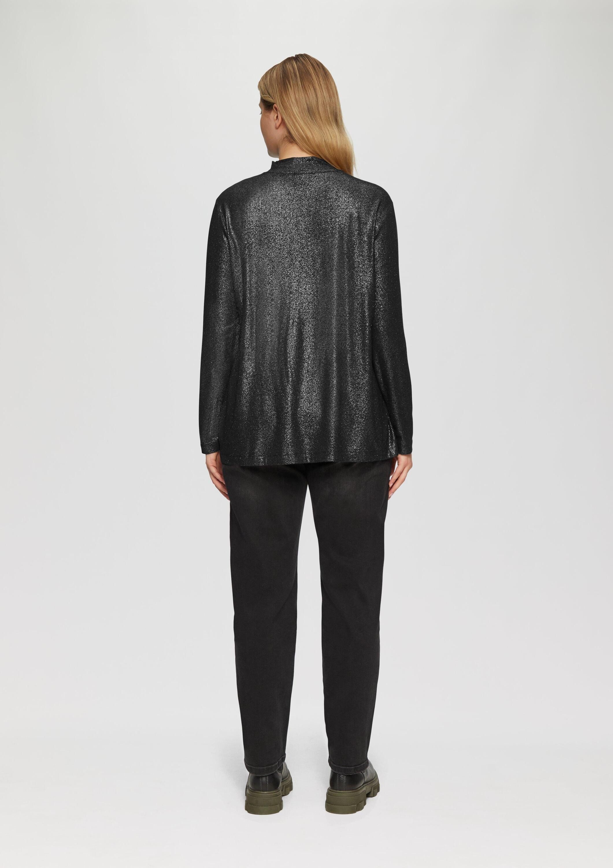 s.Oliver Langarmshirt T-Shirt Langarmshirt mit Glitzereffekt