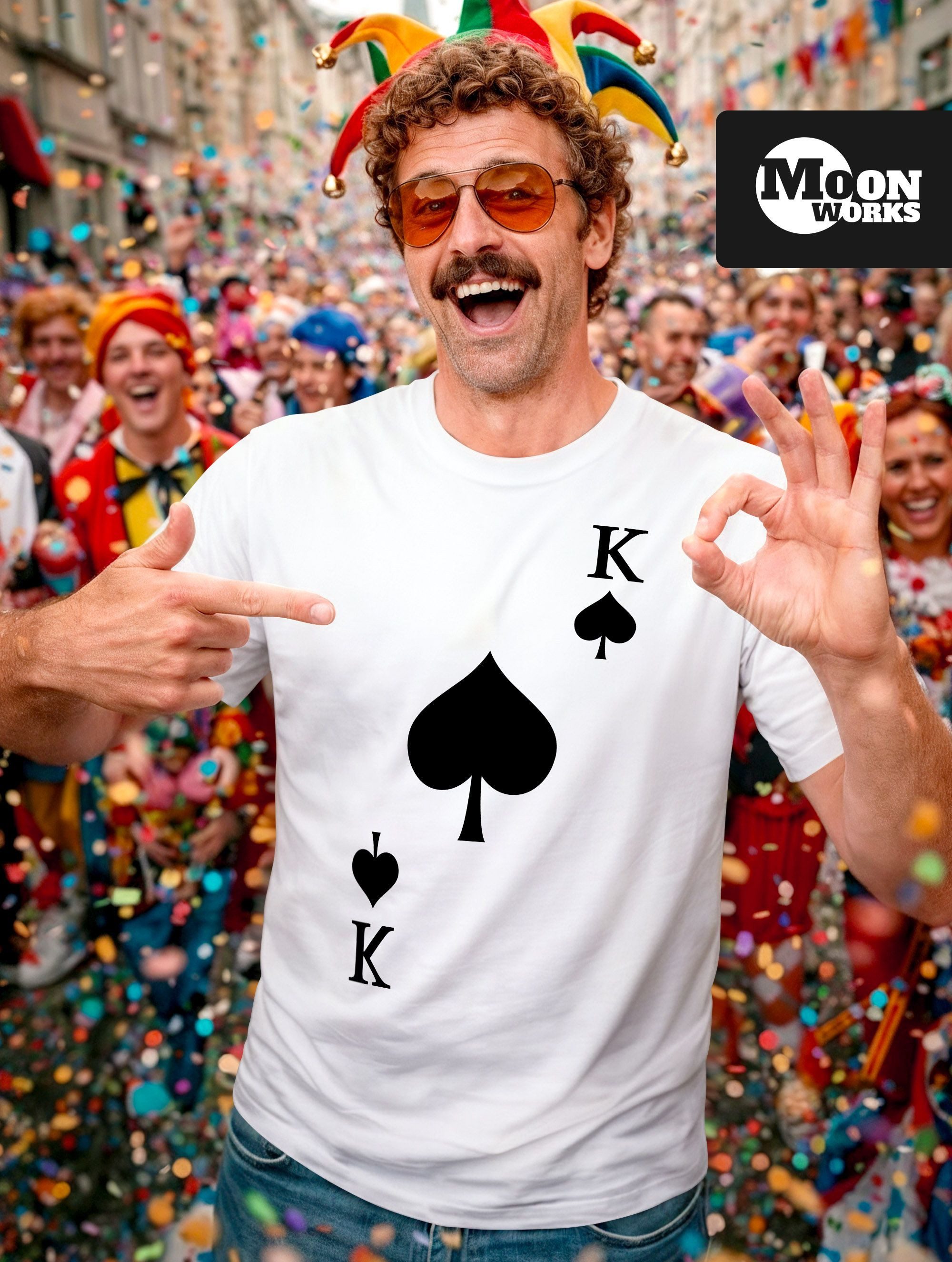 MoonWorks Print-Shirt Herren T-Shirt Kartenspiel Kostüm Spielkarten Gruppen günstig online kaufen