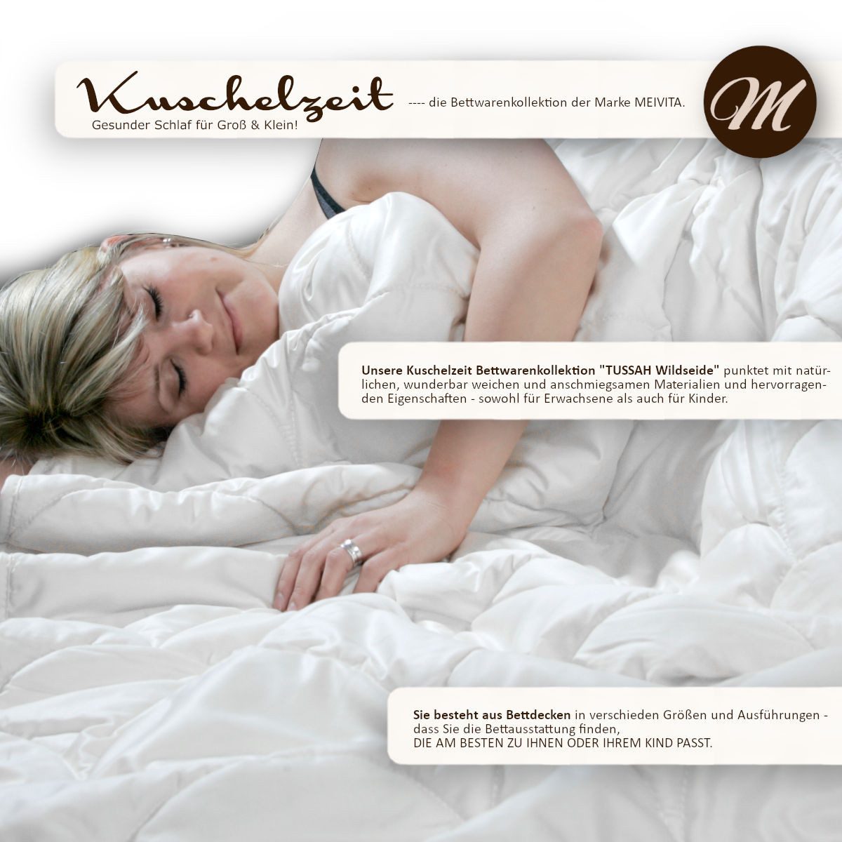 Meivita Naturfaserbettdecke Wildseide Bettdecke extra leichte Sommerdecke, Füllung: 100% Seide, Bezug: 100% Baumwolle, Hergestellt in Deutschland