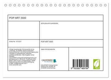 CALVENDO Wandkalender POP ART 3500 (Tischkalender 2024 DIN A5 quer), CALVENDO Monatskalender