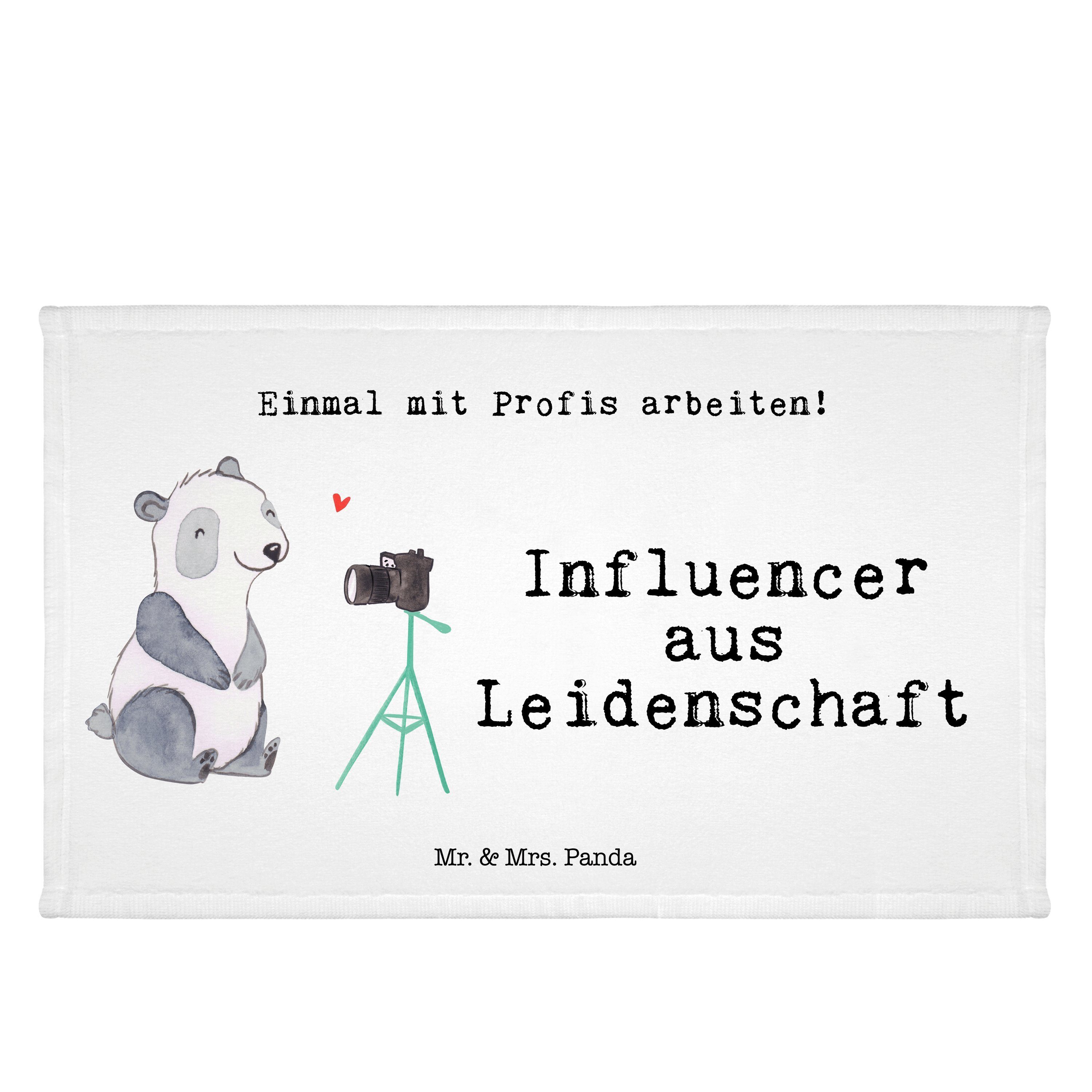 Mr. & Mrs. Panda Handtuch Influencer aus Leidenschaft - Weiß - Geschenk, Danke, Reisehandtuch, (1-St)