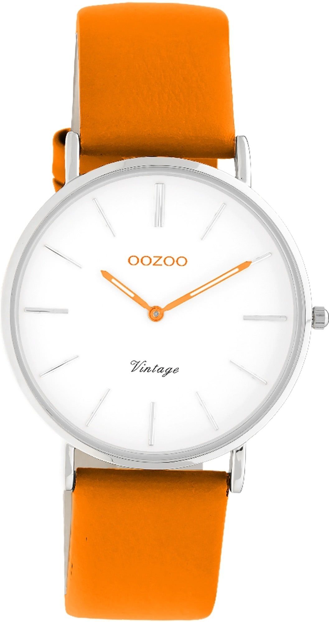 OOZOO Quarzuhr Oozoo (ca. Fashion-Style mittel rund, Armbanduhr Series, 36mm) Lederarmband, Damen Damenuhr Vintage