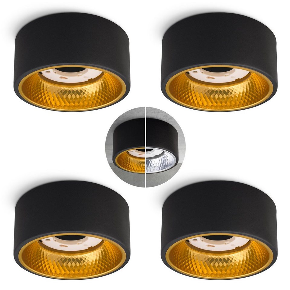SSC-LUXon Aufbauleuchte OLINO Deckenlampe Spot Aufbauleuchte schwarz  warmweiß GX53 Fassung