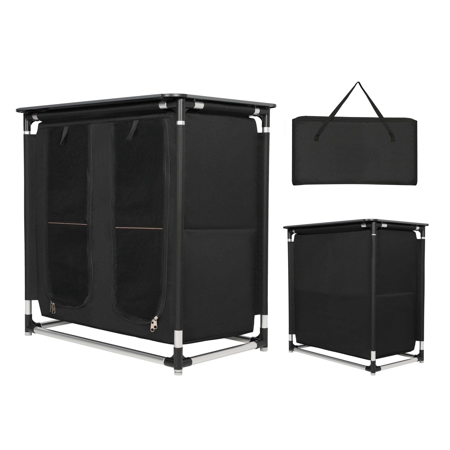 Campingschrank Reise- Mehrzweckschrank mit Ablagefläche/Tisch 84x84x54cm