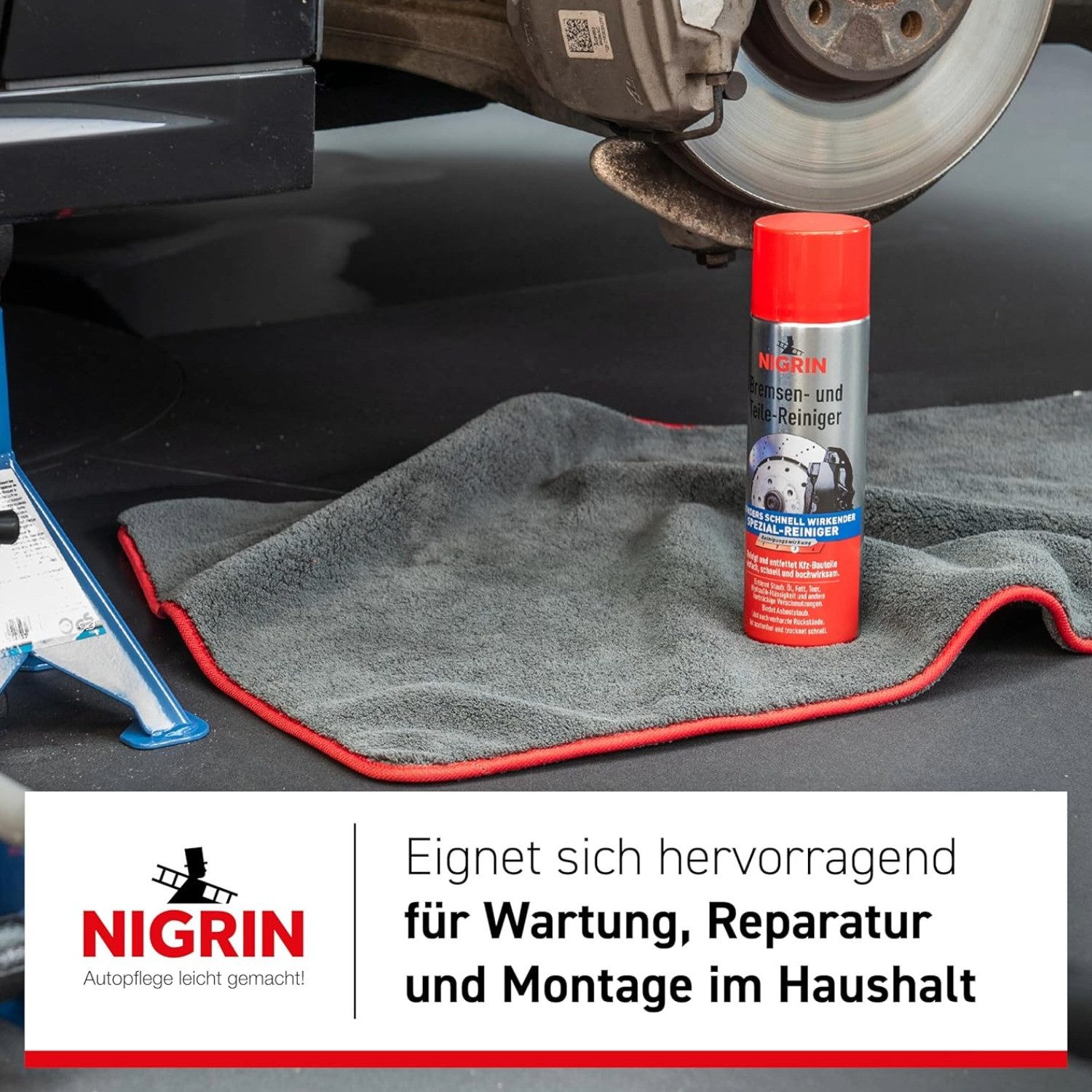 NIGRIN Bremsen-Reiniger Spray 500ml Teile-Reiniger Bremsenreiniger (1-St. Entfettet Motor Auto KFZ-Bauteile Bremsen Spezial-Reiniger Kupplung)