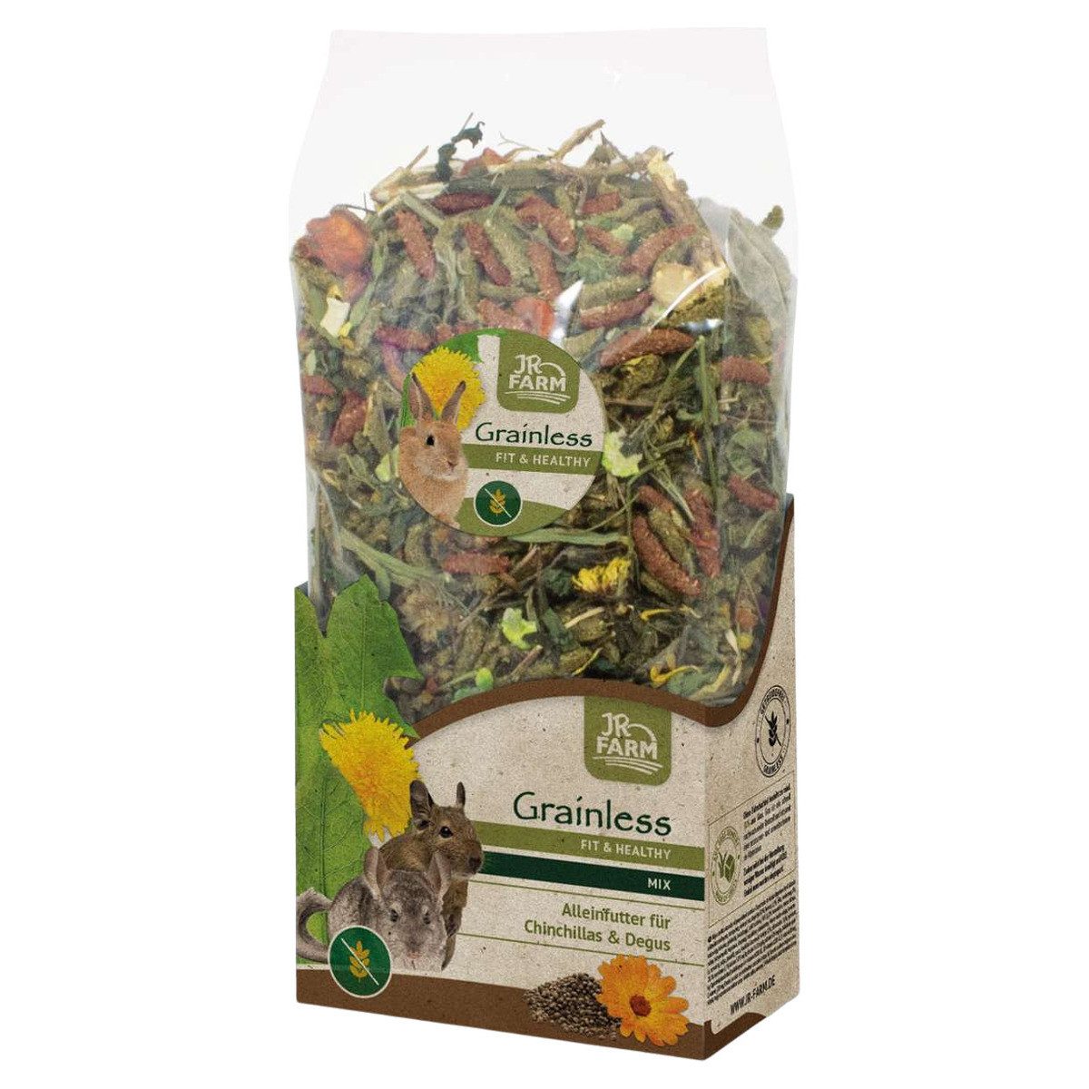 JR Farm Grainless Health Mix Chininchilla & Degu 600 g - 4 Stück, für: Kleintier