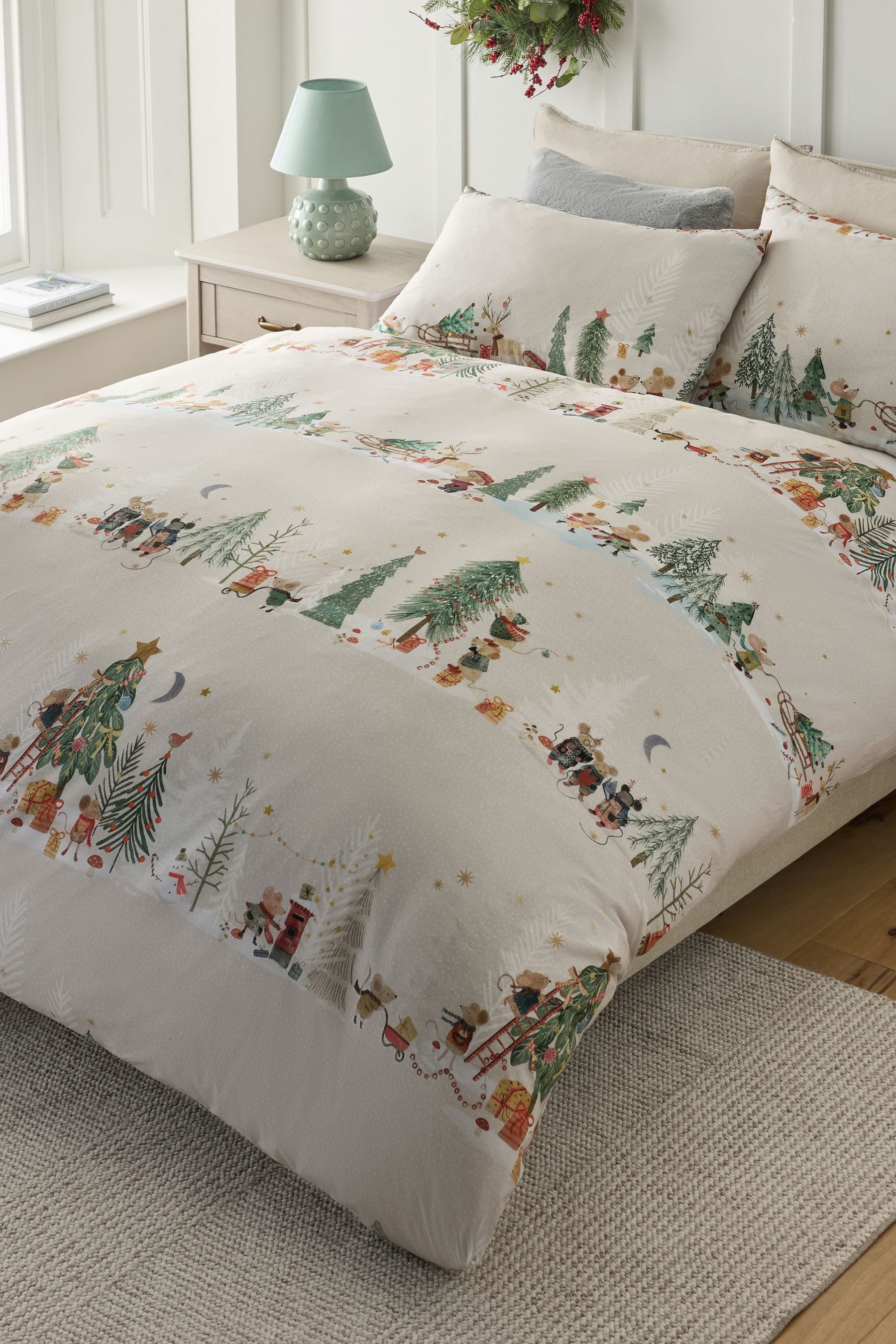 Next Bett-Set Bettbezug und Kissenbezug mit Weihnachtsmotiv, Bezug: Baumwol günstig online kaufen