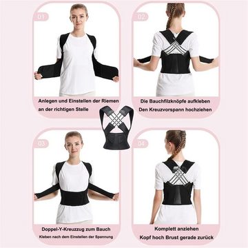 Fivejoy Rückenbandage Einstellbarer Gürtel zur Korrektur der Rückenhaltung Posture Corrector