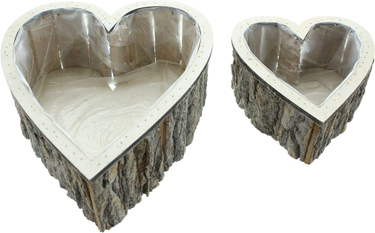 Dekoleidenschaft Pflanzschale "Herz" aus Holz, rustikales günstig online kaufen