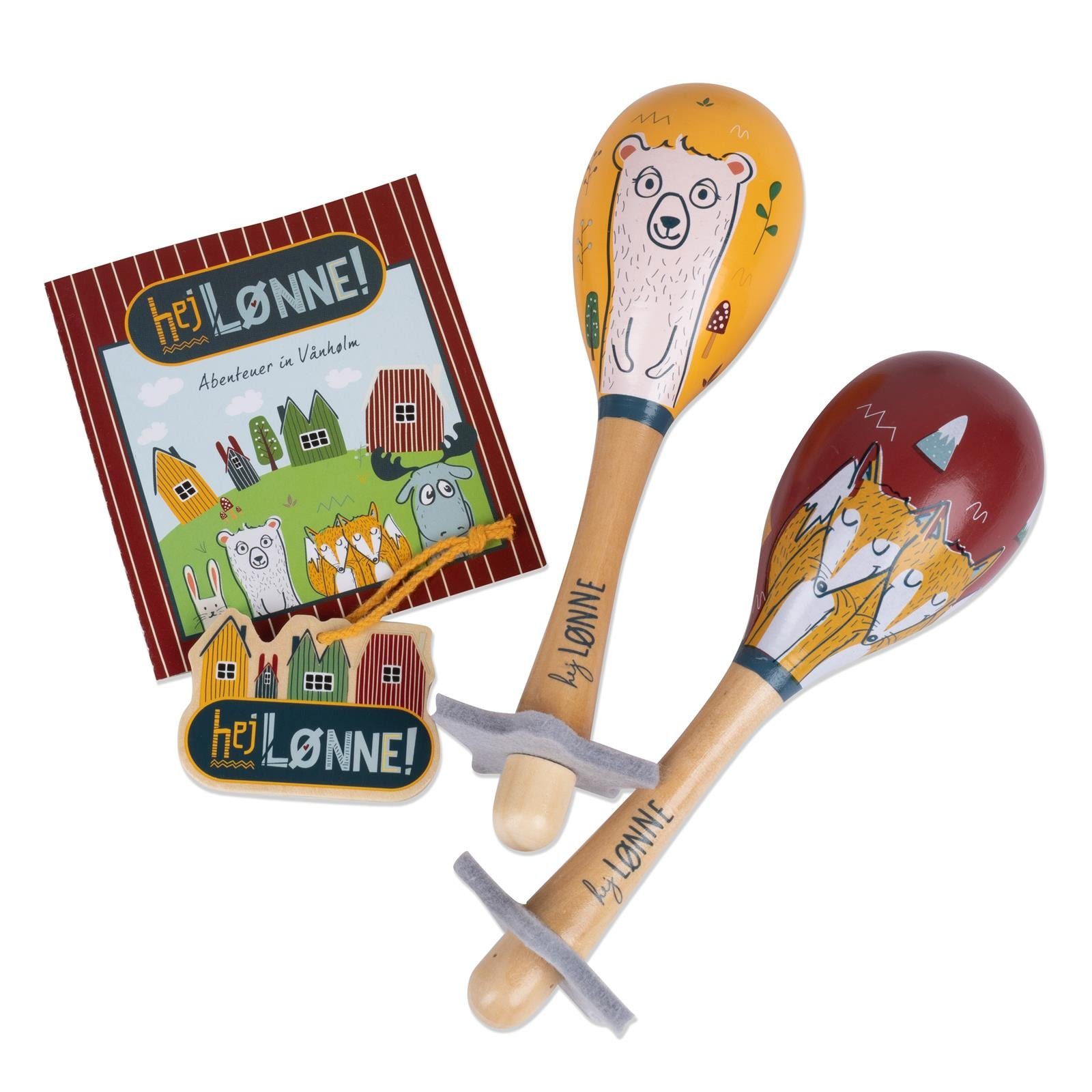 Stabrassel Holz Kinder Rassel Spielzeug