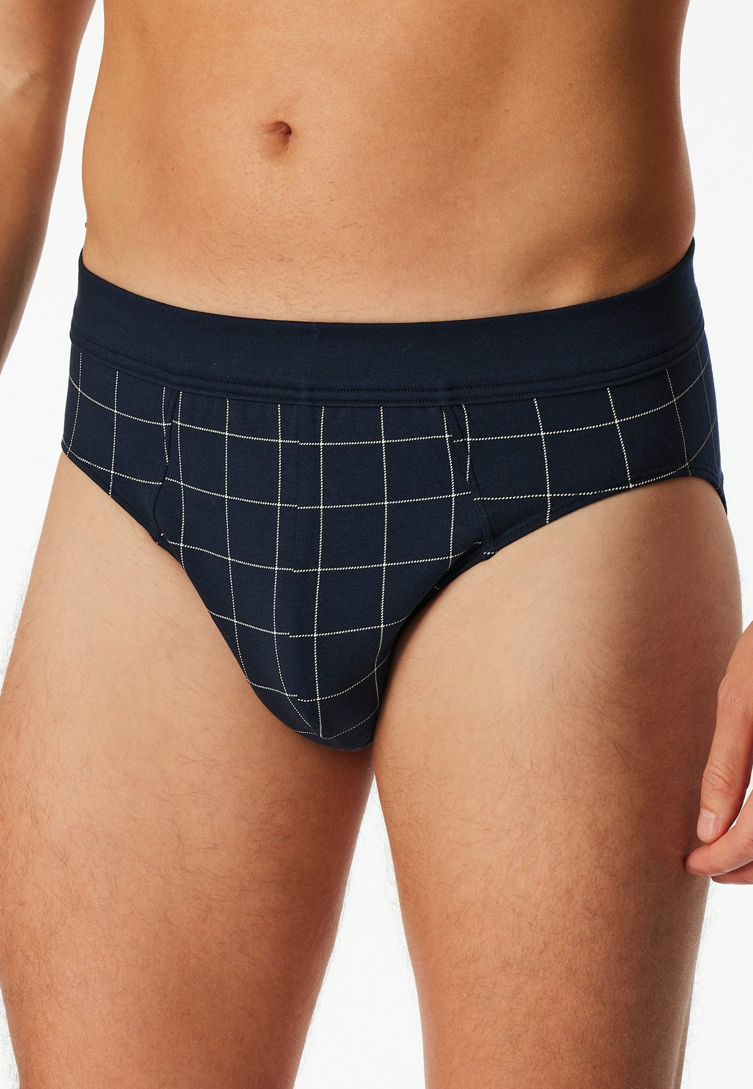 Schiesser Minislip Fine Interlock (Doppelpack) Modernes Karo-Design