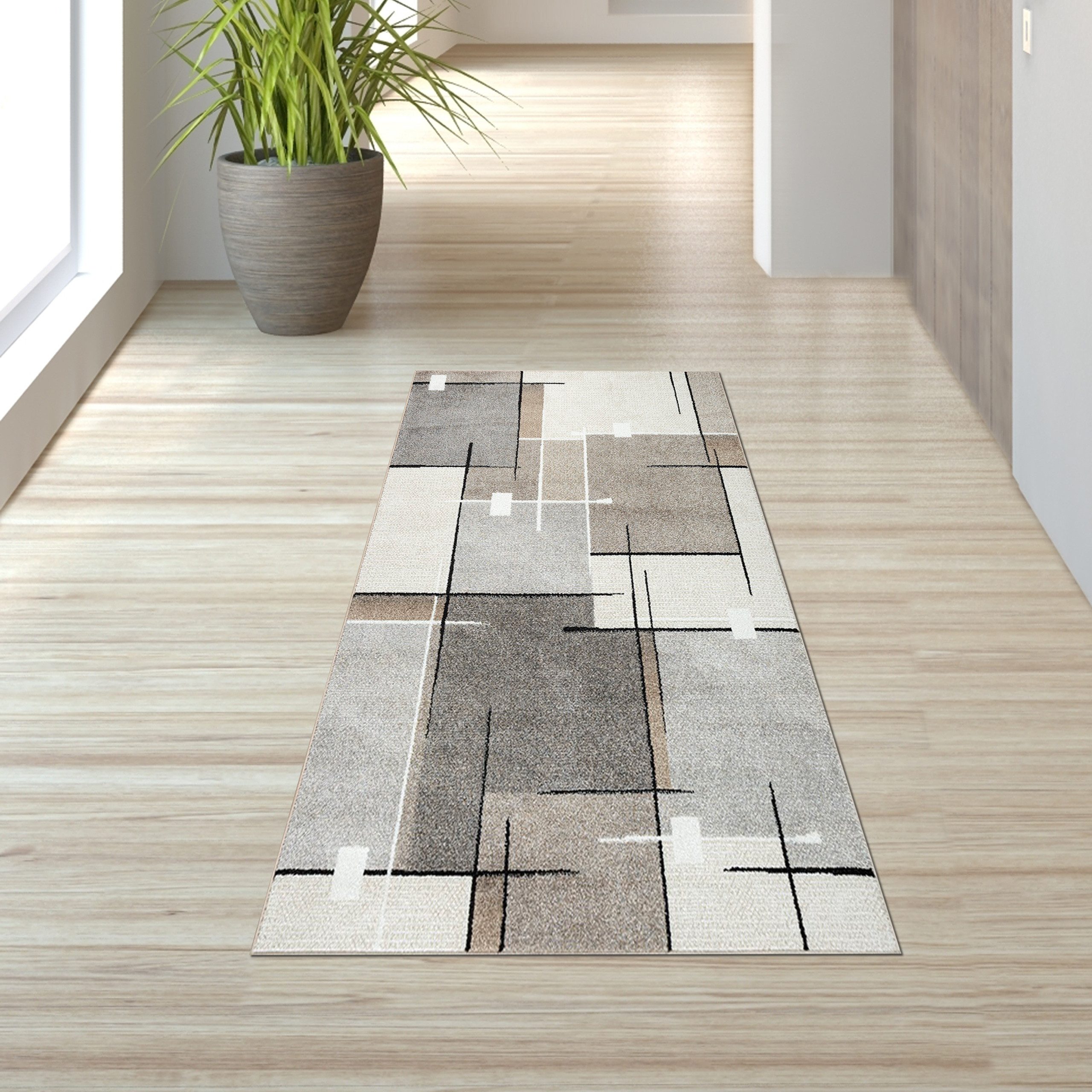 TeppichHome24 Teppich Moderner Teppich mit grafischem Muster in Beige, Grau günstig online kaufen