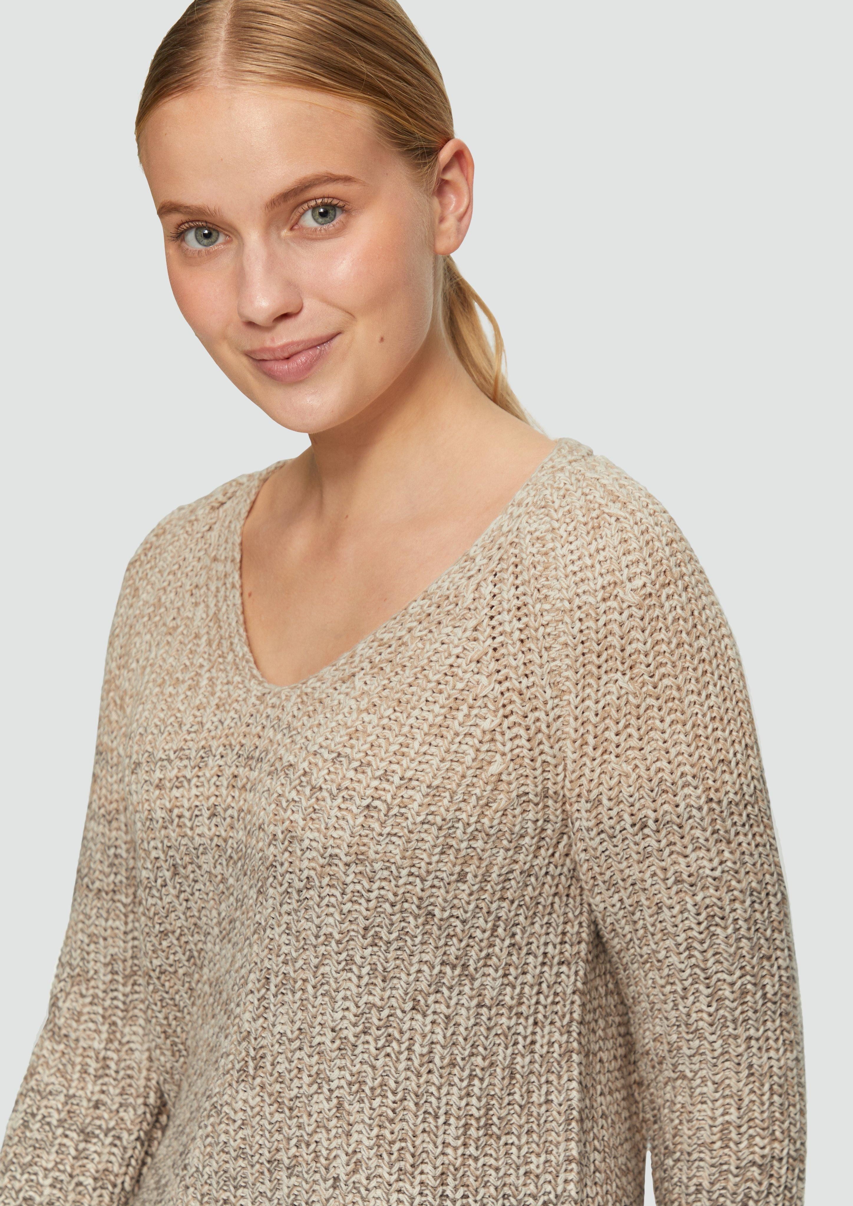 s.Oliver Strickpullover Strickpullover mit V-Ausschnitt günstig online kaufen