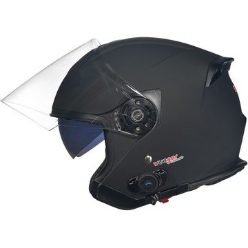 rueger-helmets Motorradhelm RF-586 Bluetooth Jethelm Motorradhelm Jet Motorrad Roller Bobber Helm ruegerRF-586 COM MATT XS