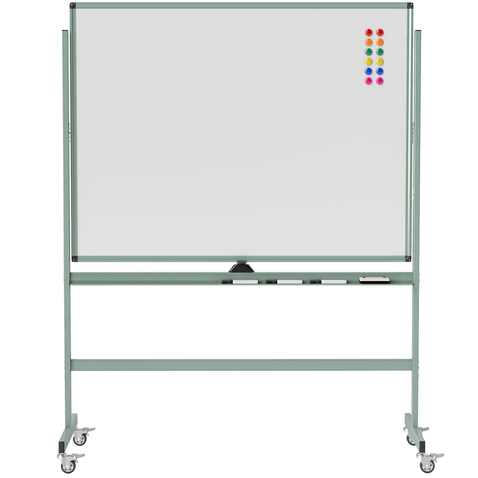 COSTWAY Magnettafel, Doppelseitig, höhenverstellbar, 120/140cm