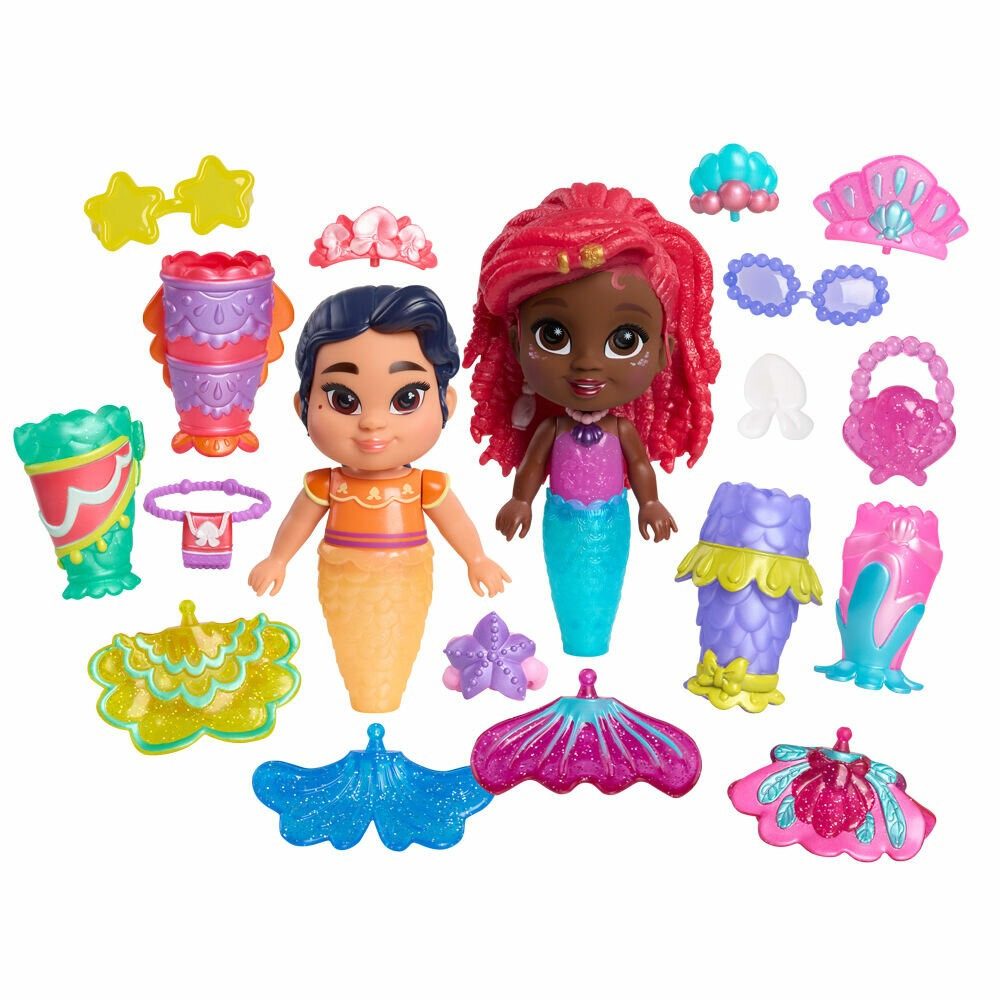 Just Play Meerjungfrauenpuppe Disney Ariel - Ariel + Lucia Puppe 19cm
