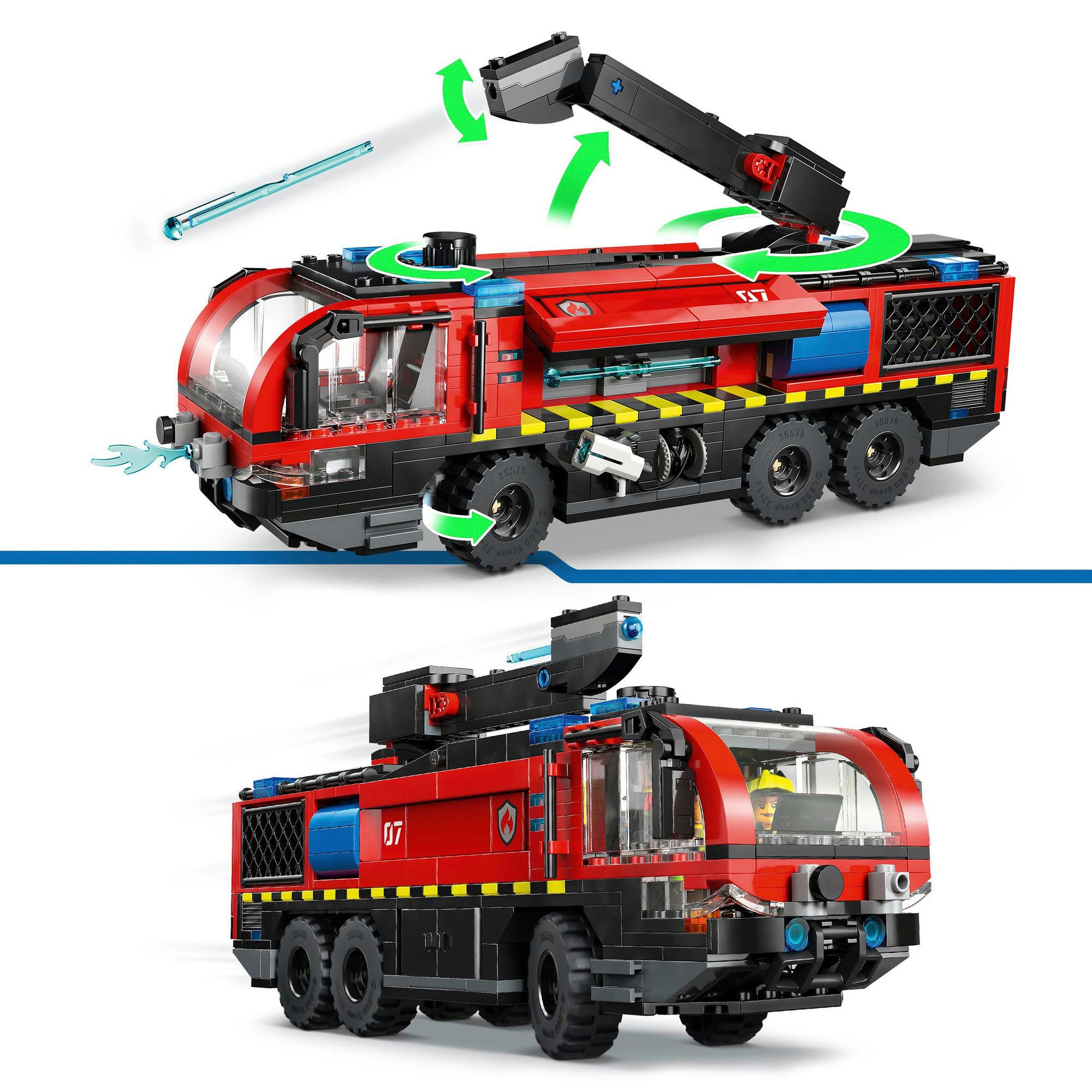 LEGO® Flughafenlöschfahrzeug (60499), LEGO City Konstruktionsspielsteine, (691 St), Made in Europe – Bild 4 von 5