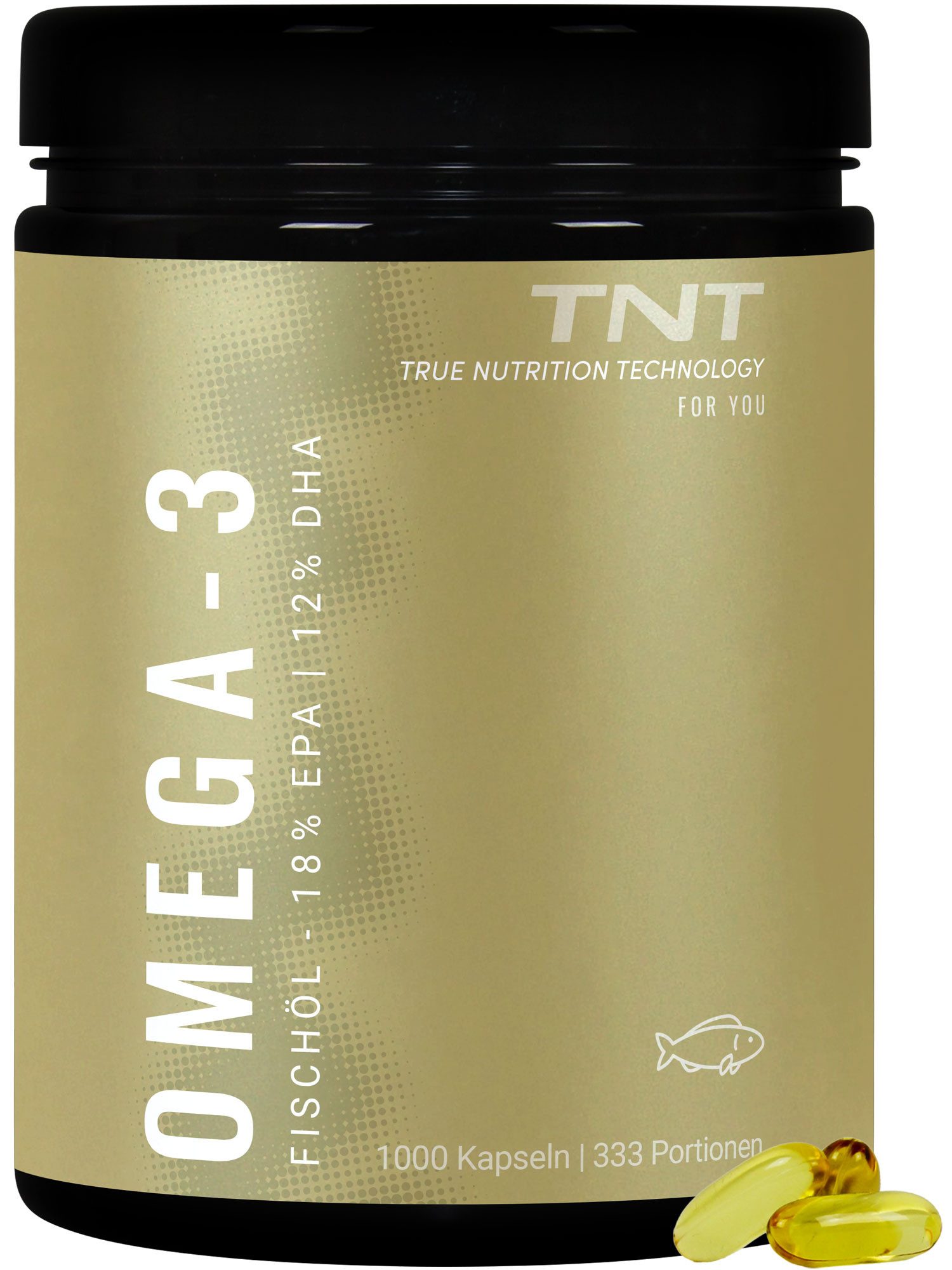 TNT (True Nutrition Technology) Omega-3 Fischöl Kapseln (18% EPA/ 12% DHA) Kapseln, 1000 St., 1340 g