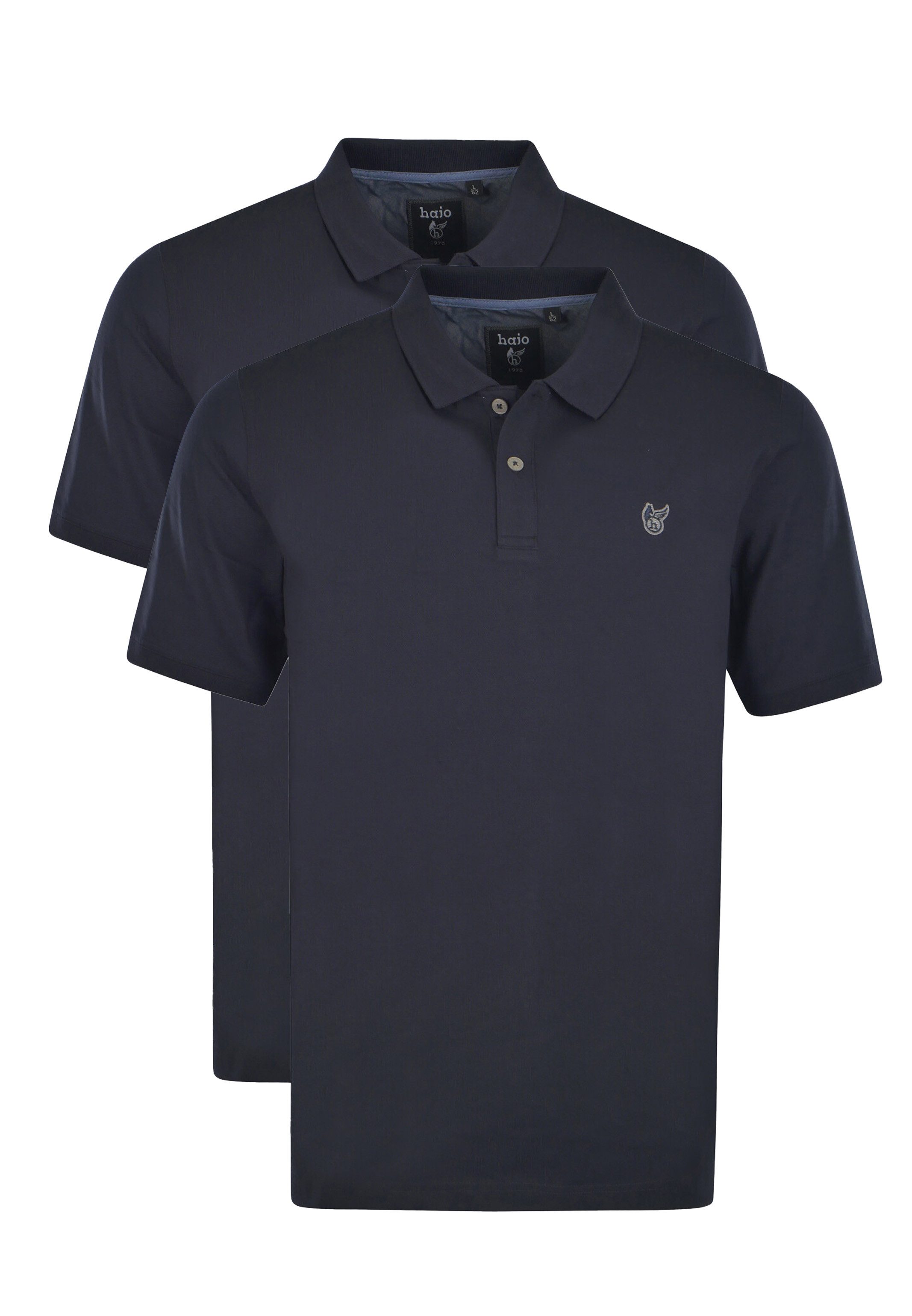 Hajo Poloshirt 2er Pack Pique (Spar-Set, 2-tlg) Poloshirt - Baumwolle - Atmungsaktiv - Elastische Armabschlüsse