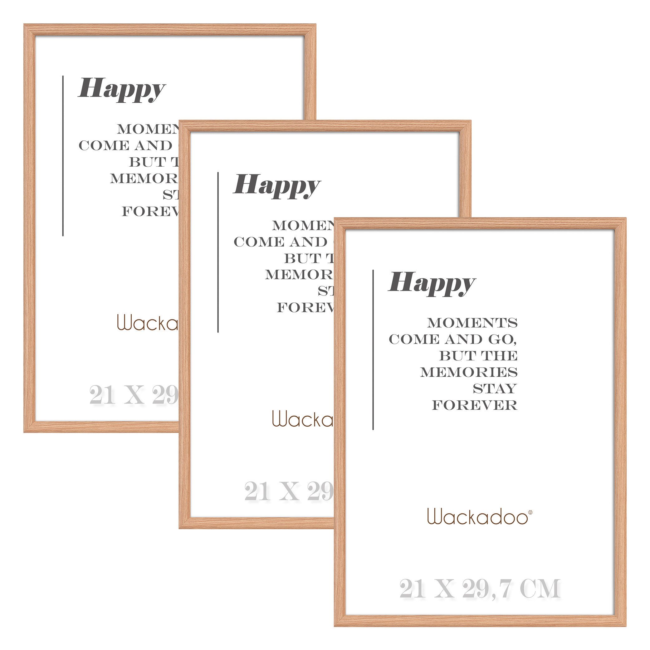 Wackadoo Living Bilderrahmen-Set HAPPY mit Glasscheibe günstig online kaufen