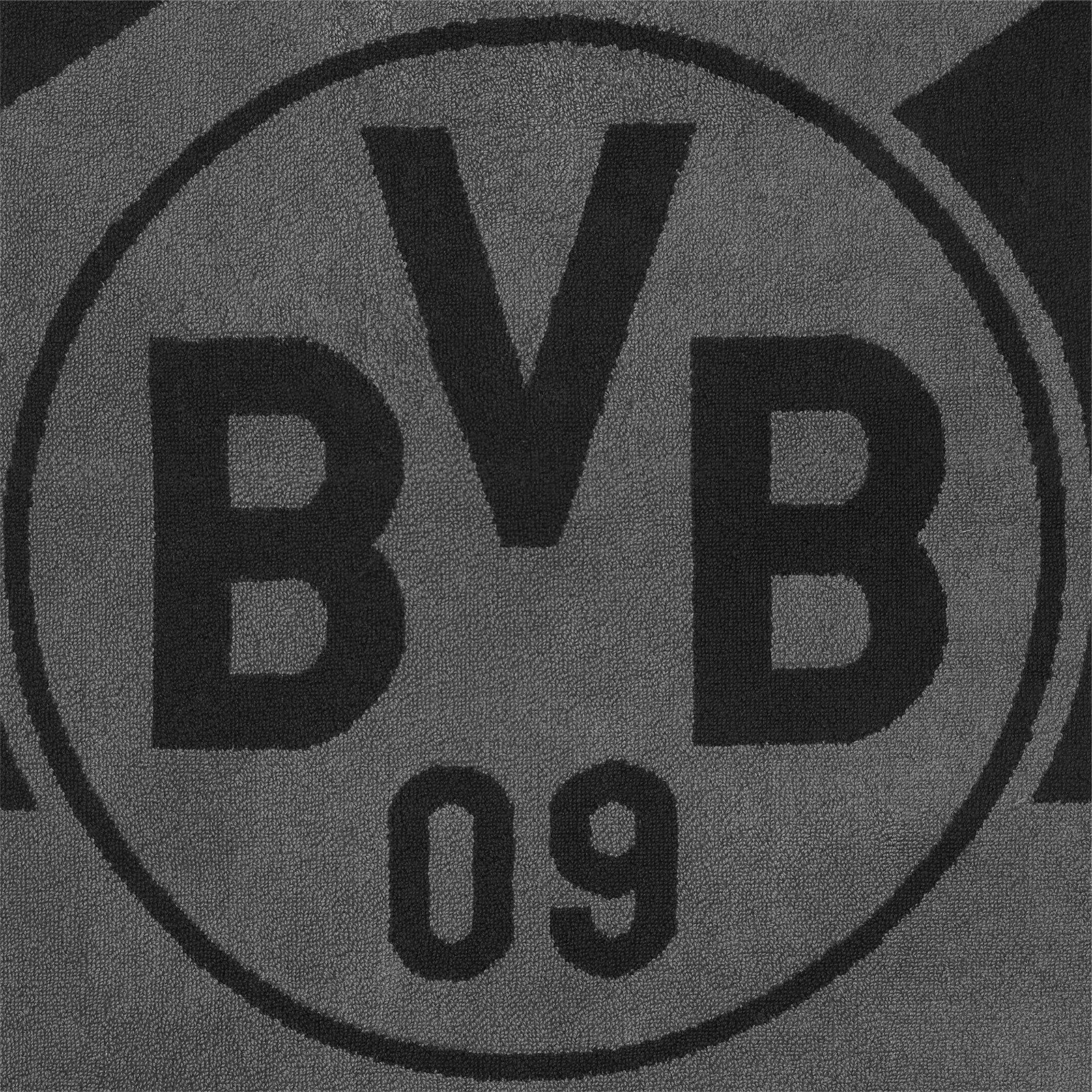 BVB Handtuch BVB Duschtuch grau/schwarz 70x140 günstig online kaufen