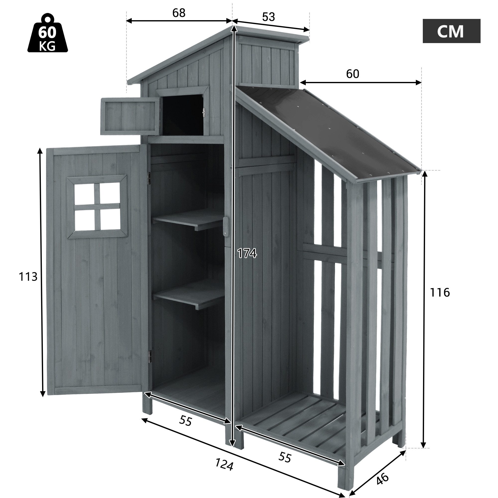 MC Star Gerätehaus Geräteschuppen Geräteschrank, auch für kleine Gärten geeignet, Holzhütte, 1 St., Gartenhaus