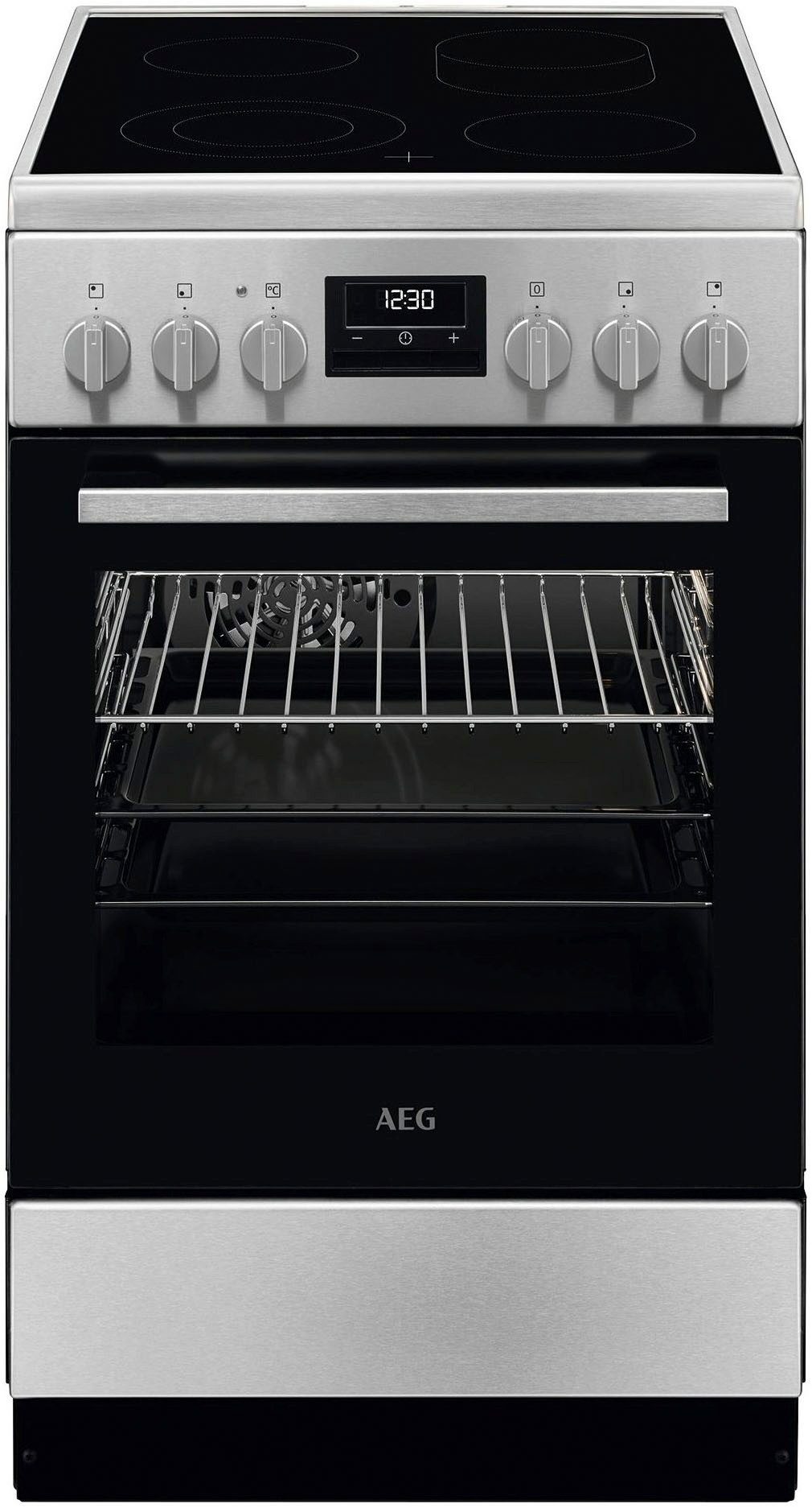 AEG Elektro-Standherd CCB5440CBM, mit Teilauszug, Keramik-Kochfeld mit 4 Kochzonen, mit Leichtreinigungstür, mit Timer