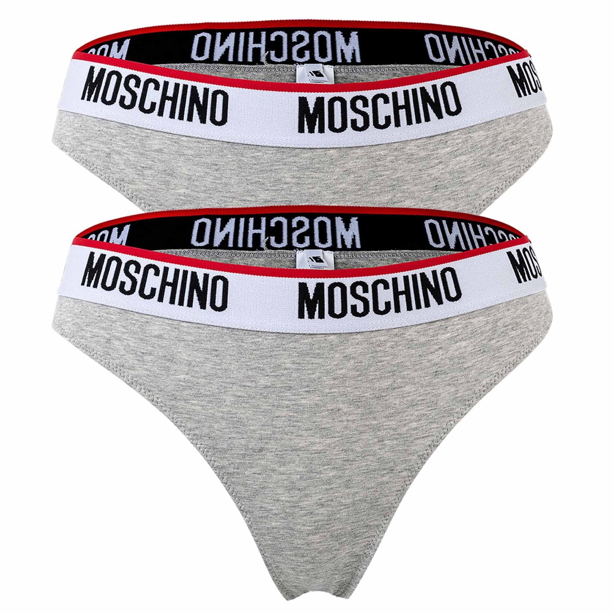 Moschino Slip Damen Slip 2er Pack - Unterhose, Baumwollmischung Grau