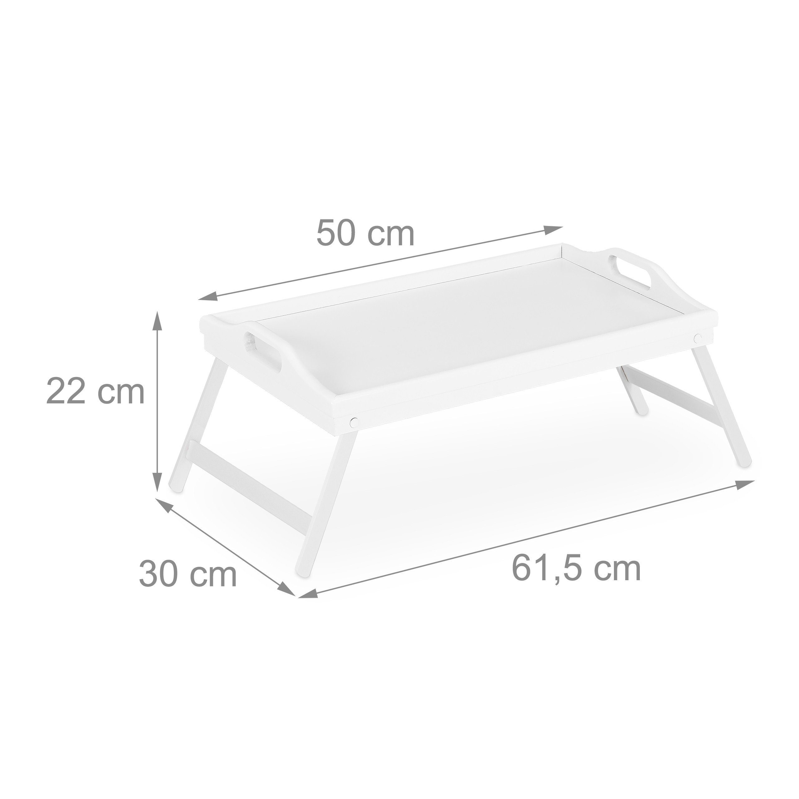 relaxdays Tabletttisch Betttablett Klappbares weiß