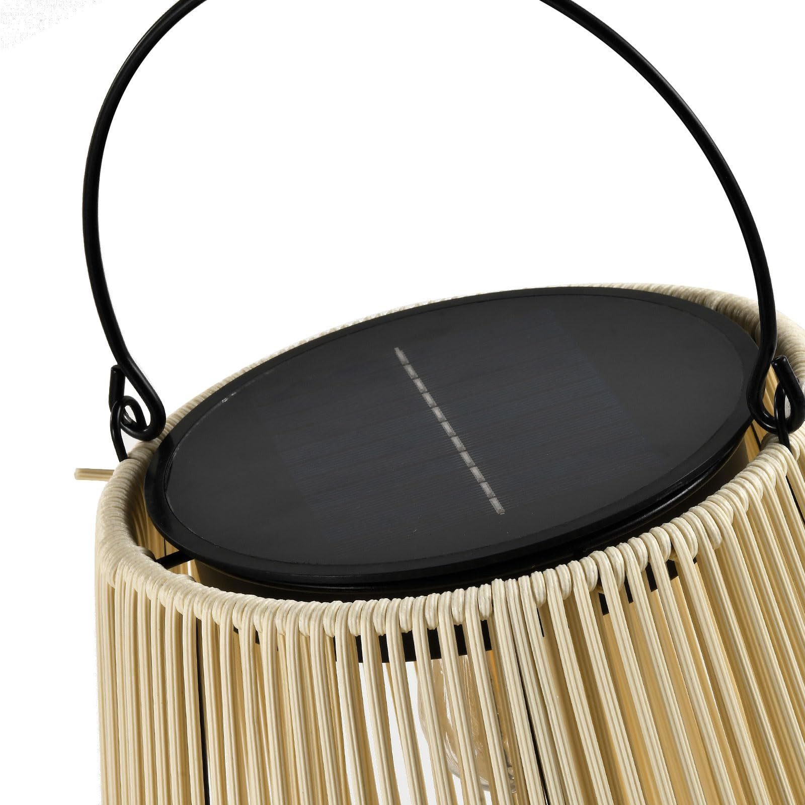 LQWELL LED Solarleuchte Solarleuchten/Solarlampe 2in1 Solarladung&USB Aufladung Solarlampen, LED fest integriert, LED Solarleuchte Außen kabellos Rattan Indoor Dekorative Nachtlicht mit Ladekabel, für Garten Balkon Camping Schlafzimmer Hof Rasen