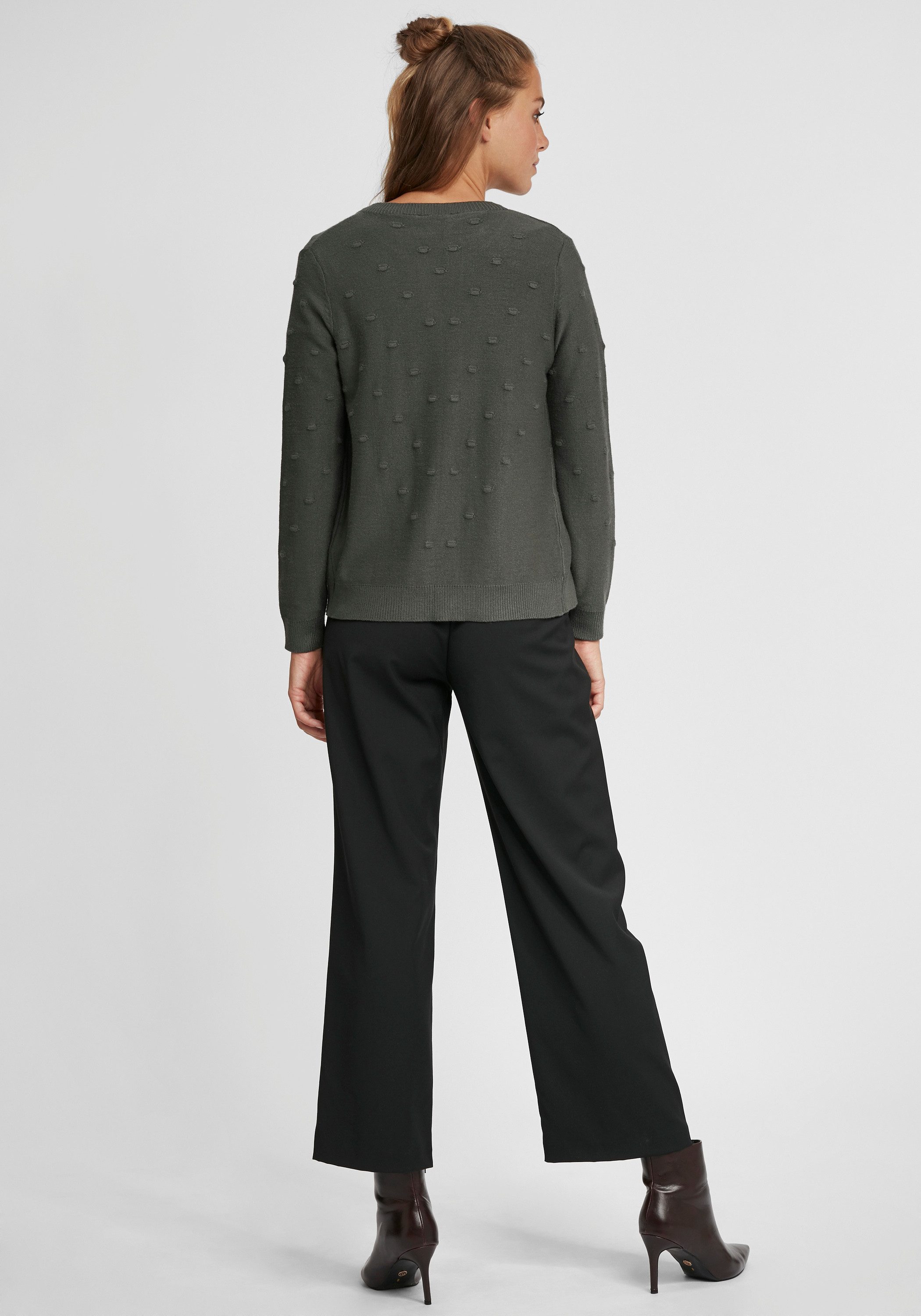 OXMO Strickjacke OXKalotta Strickjacke mit Punktmuster