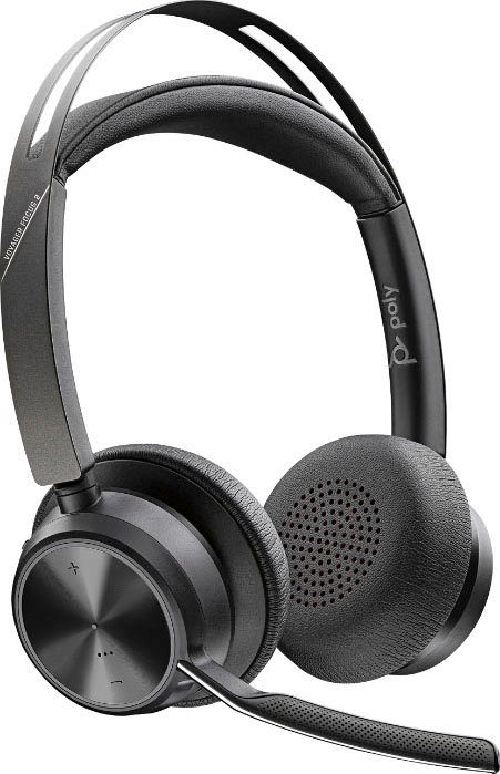Poly Voyager Focus 2 UC Wireless-Headset (Active Noise Cancelling (ANC), integrierte Steuerung für Anrufe und Musik, A2DP Bluetooth (Advanced Audio Distribution Profile), AVRCP Bluetooth (Audio Video Remote Control Profile), HFP, HSP)