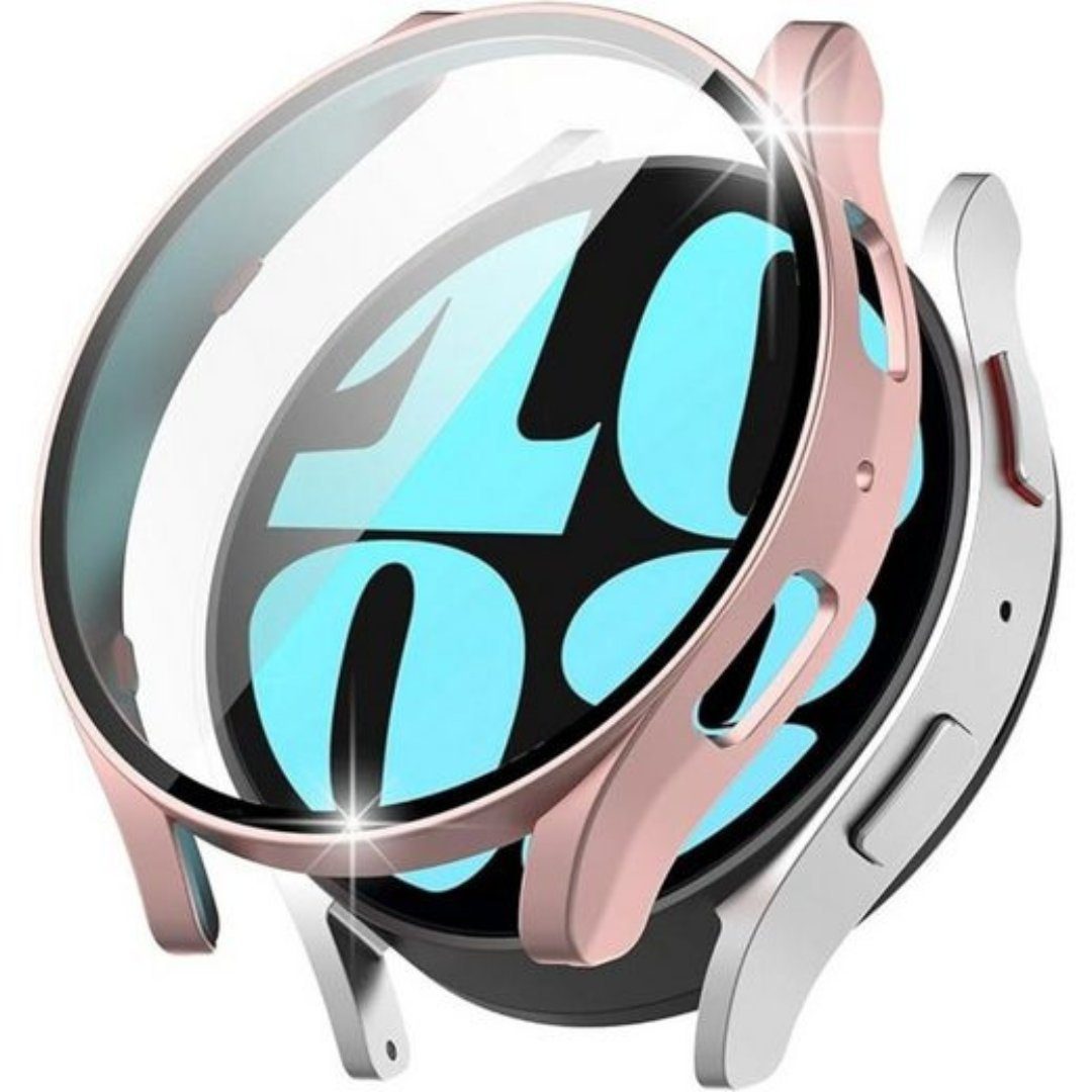 SmartUP Smartwatch-Hülle 2X Hülle für Samsung Galaxy Watch 6 40mm / 44mm Schutzglas Case Tasche, kompletter Rundumschutz